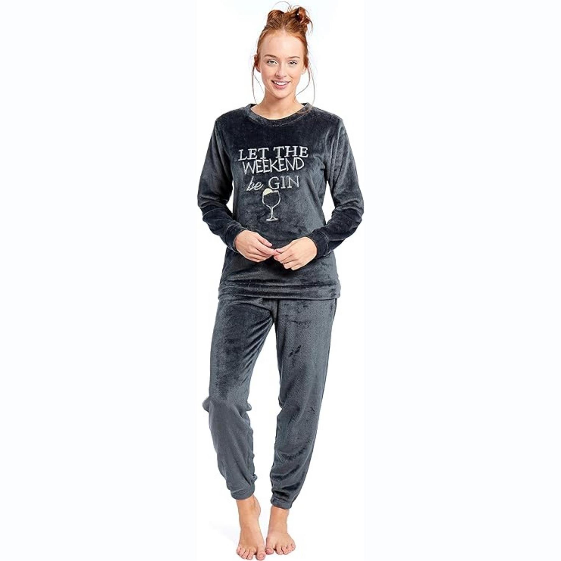 Womens Twosie Pyjamas Sets Fleece Cosy Ladies Novelty Loungewear Gift Nightwear - Picture 23 of 24