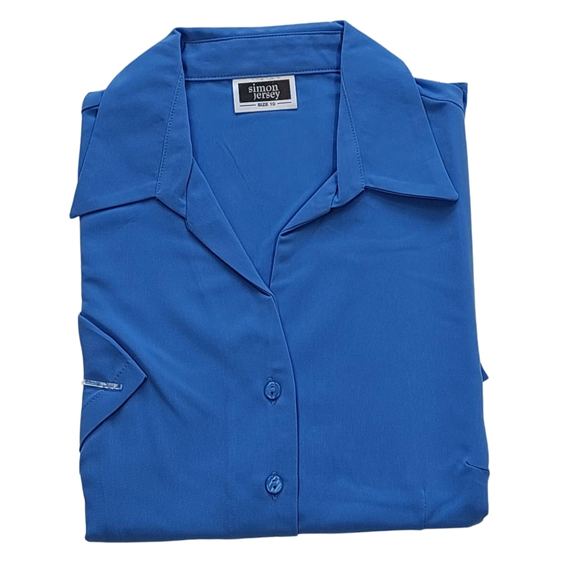 Ladies Womens Short Sleeve Blouses Office Shirts Work Formal Smart Top Size 8-26 - Picture 29 of 44