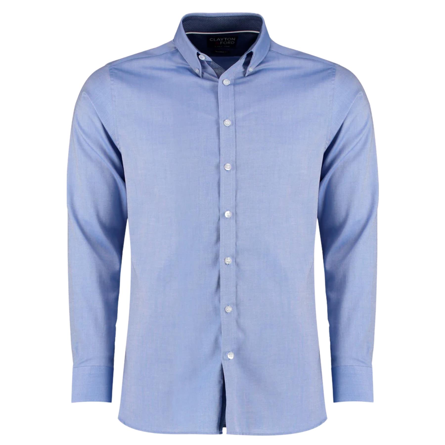 Mens Long Sleeve Shirt Oxford Easy Iron Classic Formal Workwear Smart 14-19H
