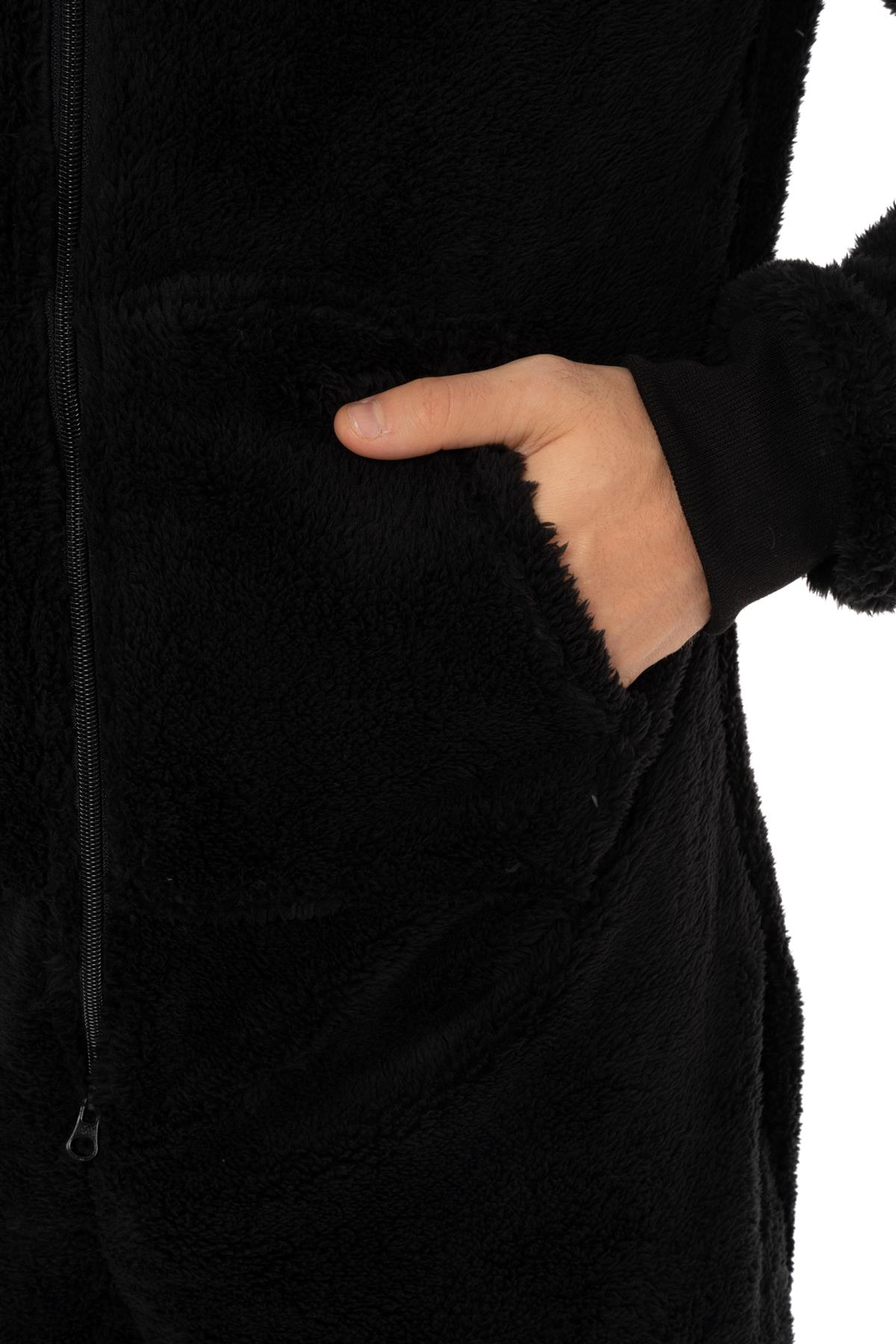Mens Snuggle Warm Soft Fleece Hooded Zip 1Onesie All In One Jumpsuit Pyjamas UK - Picture 9 of 56