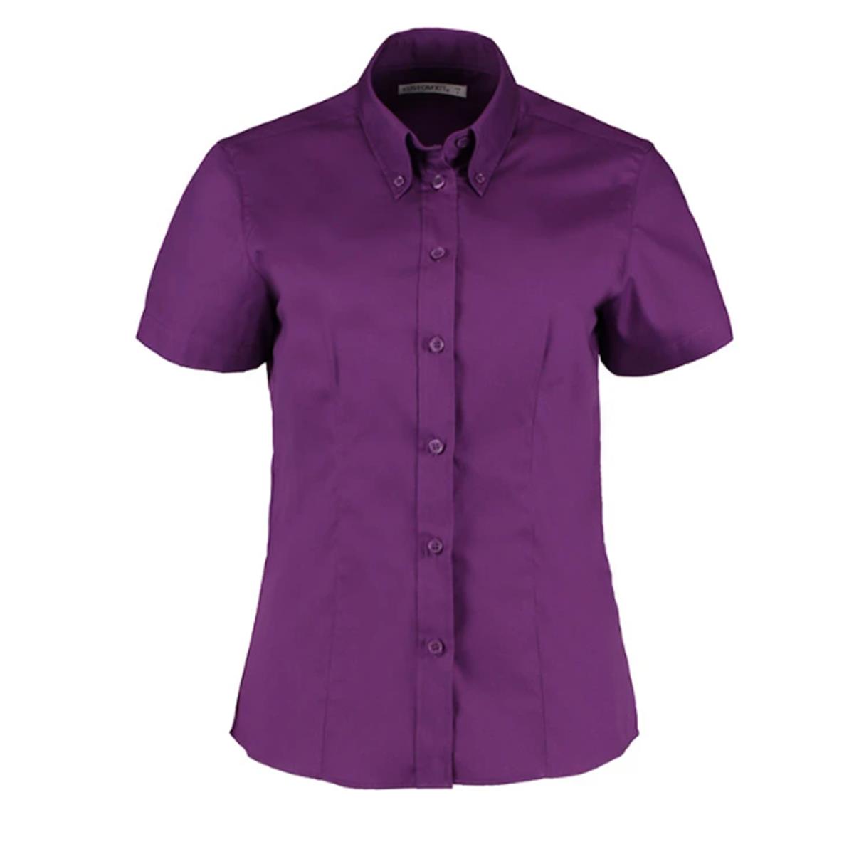 Ladies Womens Short Sleeve Blouses Office Shirts Work Formal Smart Top Size 8-26 - Picture 25 of 44