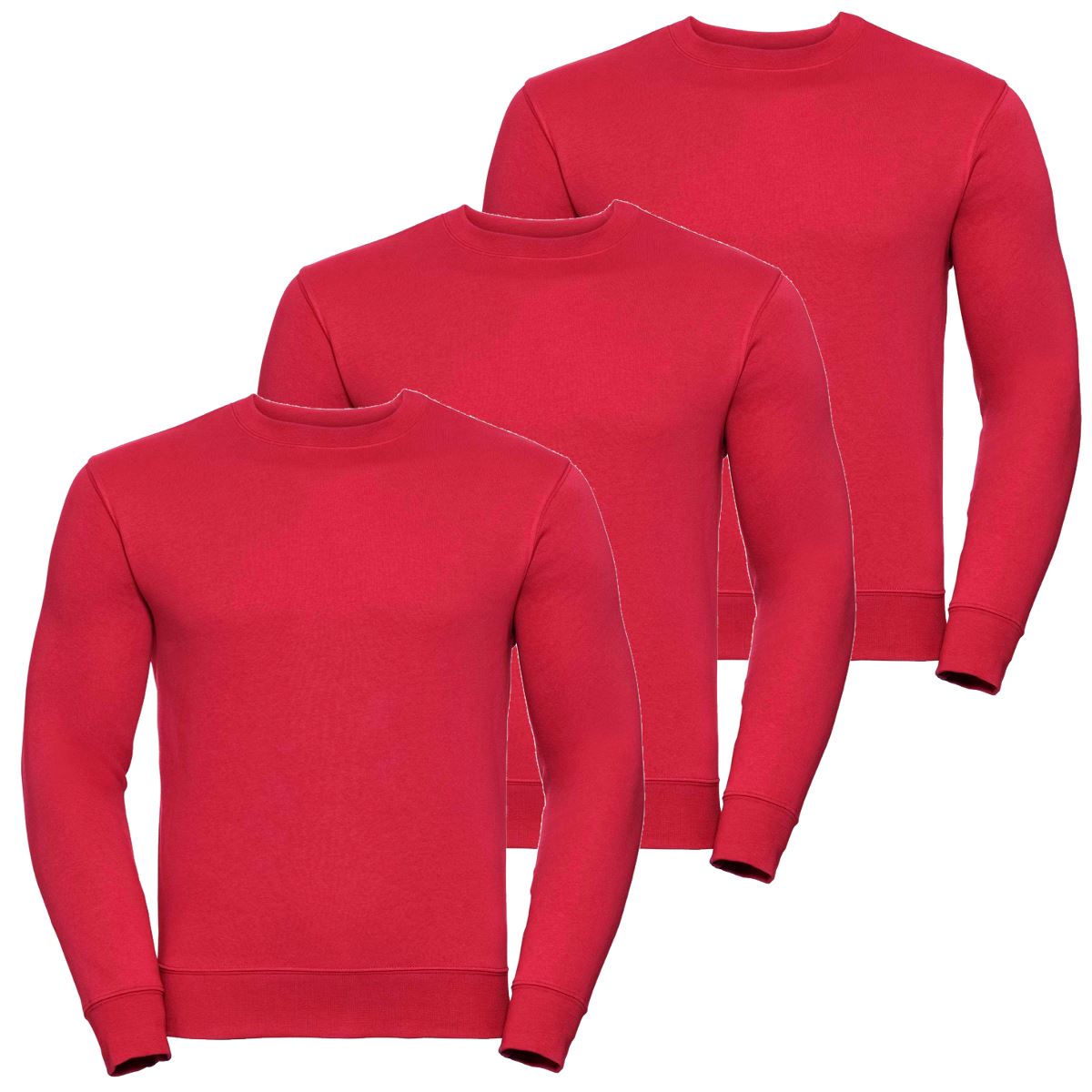 Mens Sweatshirt Brushed Fleece Top Pullover Plain Top Jumper Sweater