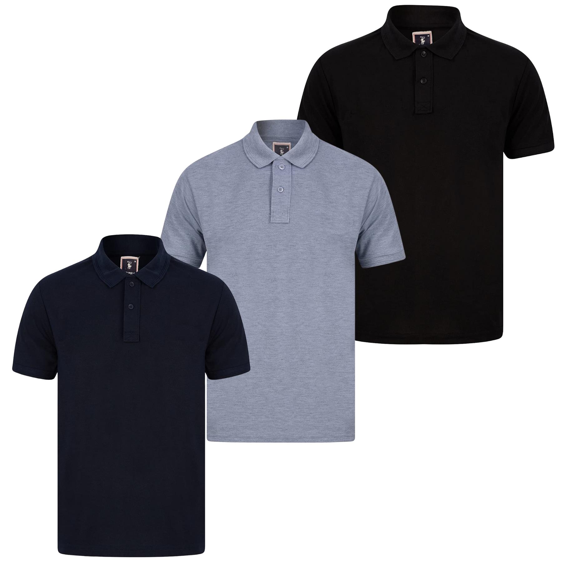 Mens Casual Polo Short Sleeve Collar Golf Fashion T-Shirt Pique Breathable Top - Picture 6 of 18