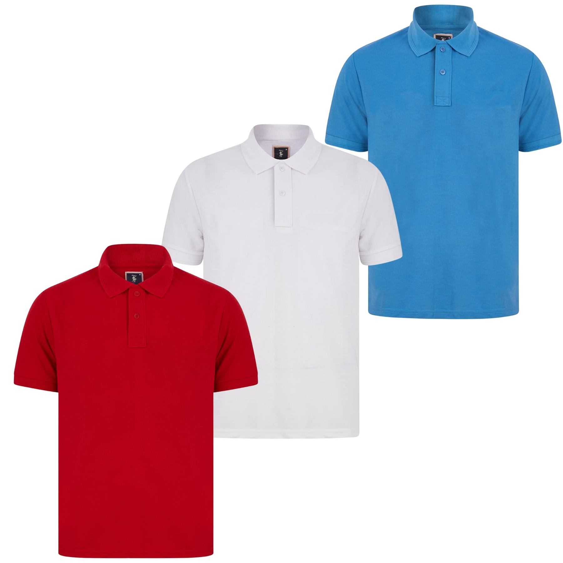 Mens Casual Polo Short Sleeve Collar Golf Fashion T-Shirt Pique Breathable Top - Picture 5 of 18