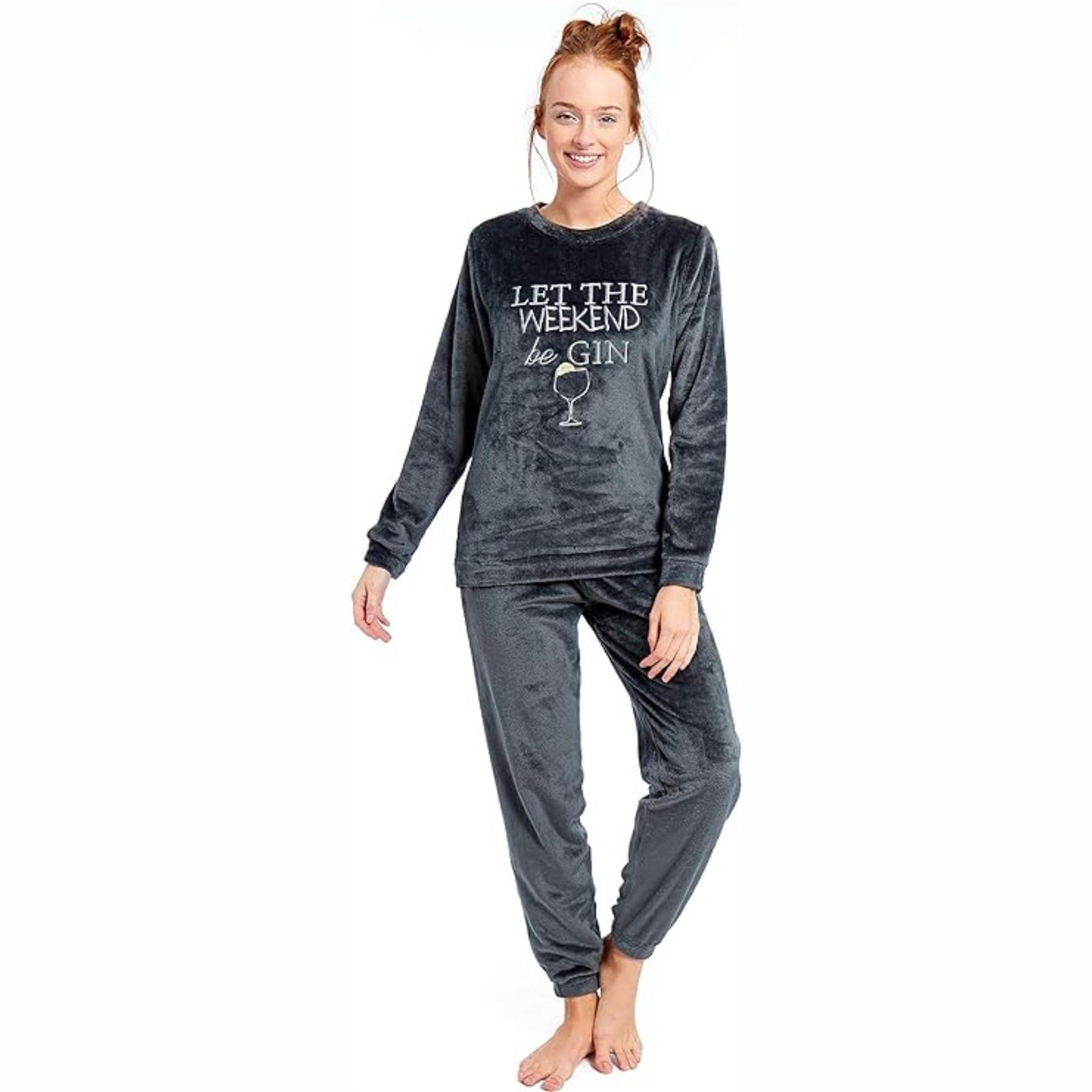 Womens Twosie Pyjamas Sets Fleece Cosy Ladies Novelty Loungewear Gift Nightwear - Picture 22 of 24