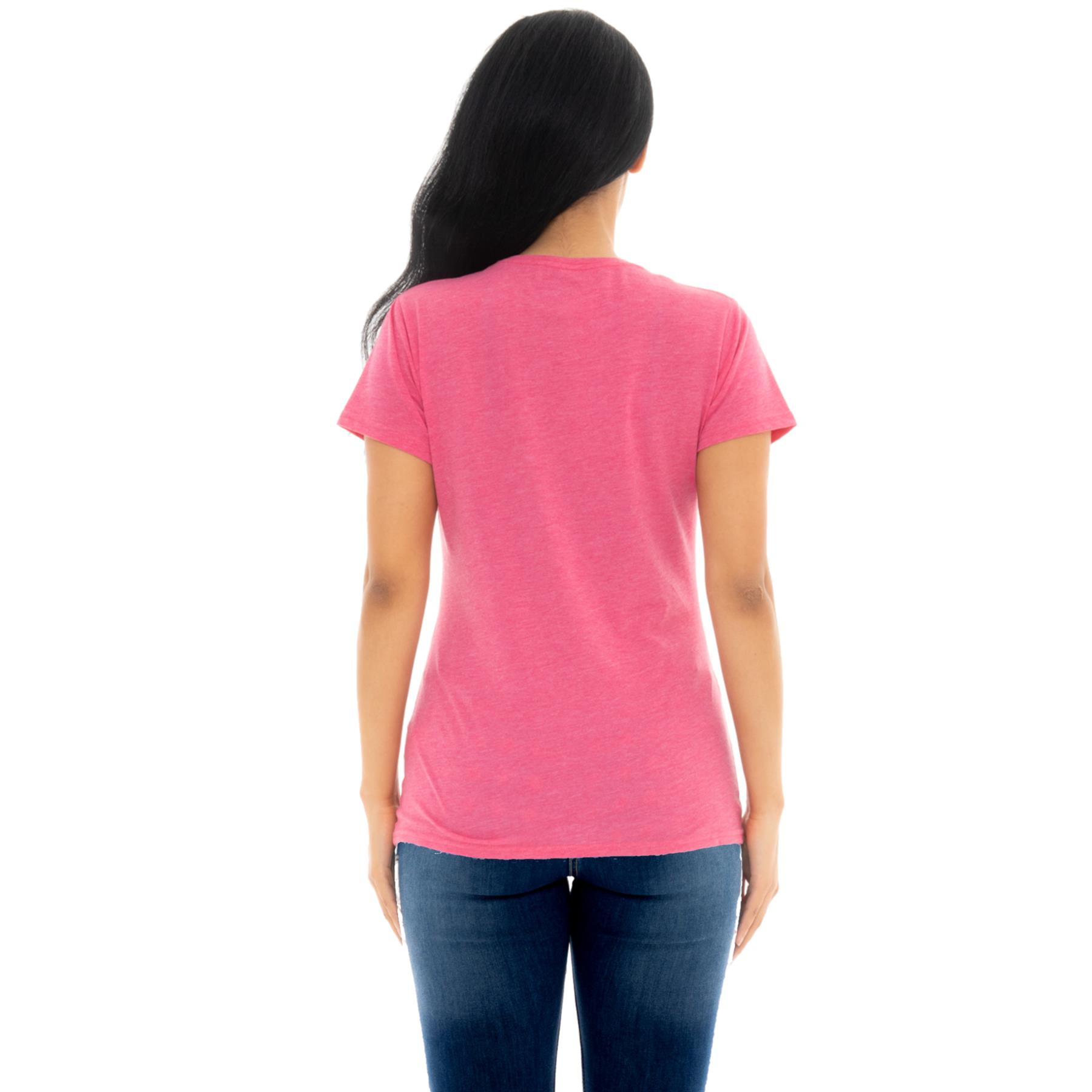 Womens Ladies Fit Plain Polycotton Casual Short Sleeve Crew Neck Tee T-Shirt Top - Picture 7 of 8