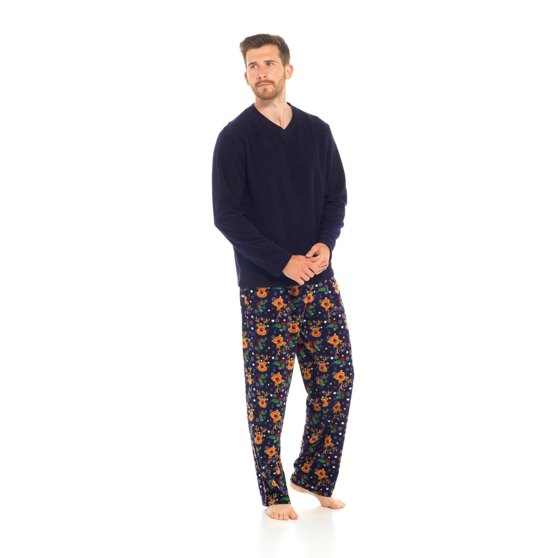 Unisex All in One Christmas Hooded Pyjamas Xmas Loungewear Couples Matching PJs - Picture 15 of 41