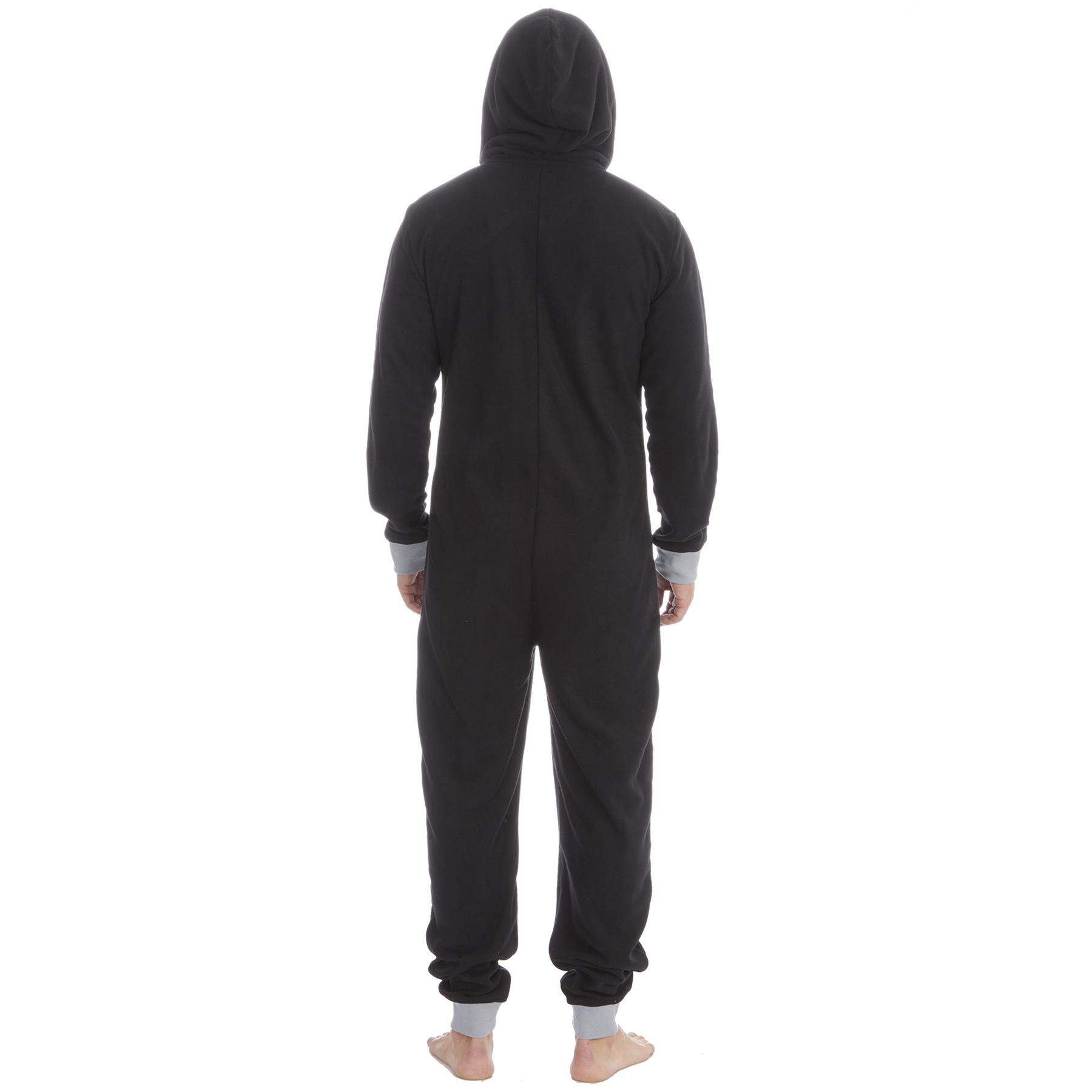 Mens Snuggle Warm Soft Fleece Hooded Zip 1Onesie All In One Jumpsuit Pyjamas UK - Picture 29 of 56