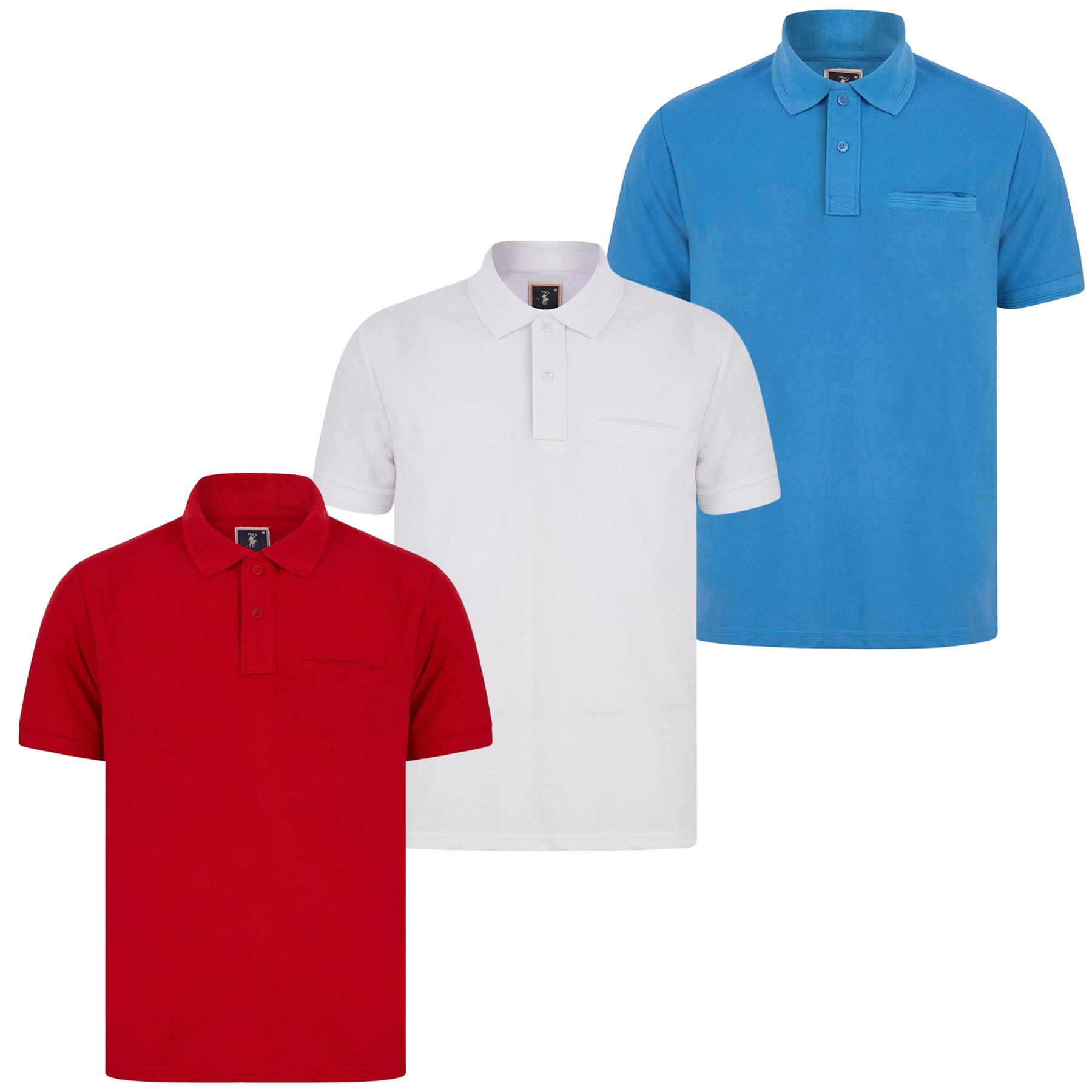 Mens Casual Polo Short Sleeve Collar Golf Fashion T-Shirt Pique Breathable Top - Picture 3 of 18
