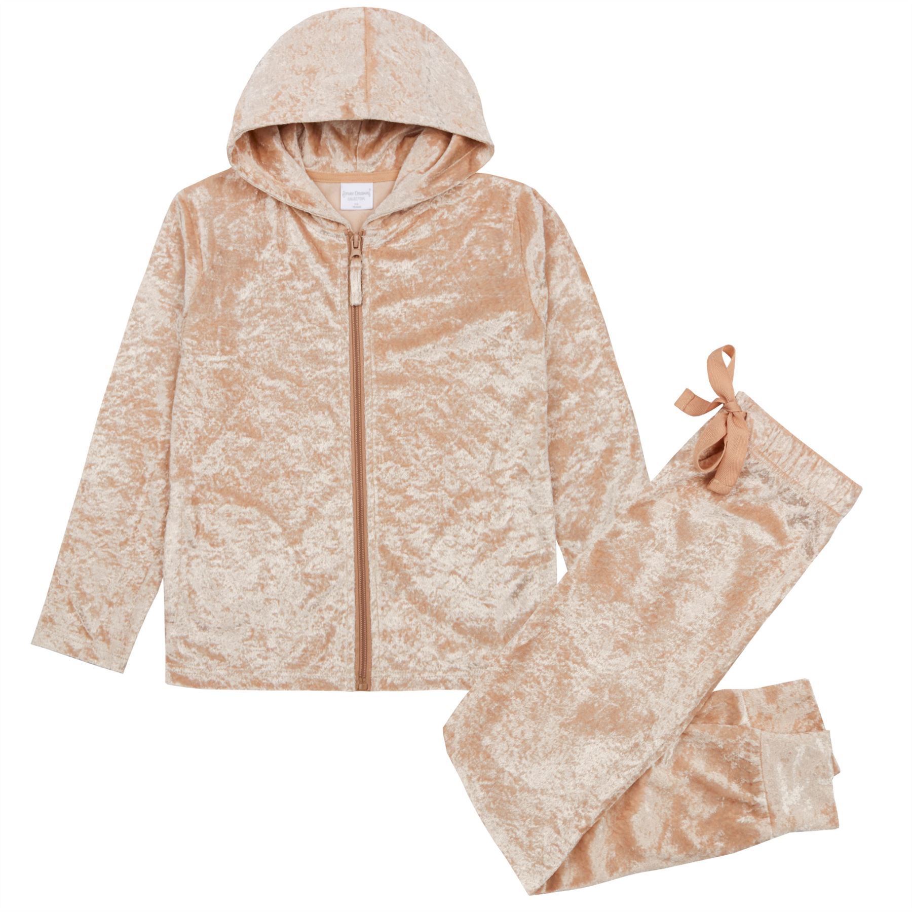 NEW Girls Kids Crushed Velvet Tracksuit Velour Soft Loungewear Sleep PJs Pyjamas - Picture 16 of 19