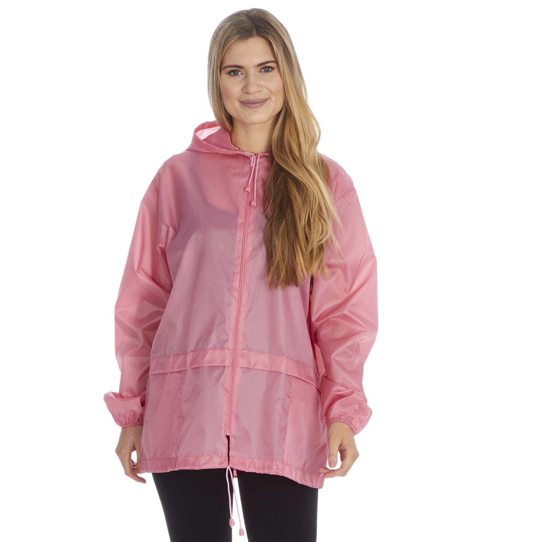Unisex Adults Plain Rain Coat Mac Kagoul Jacket Shower Proof Hooded Cagoul UK - Picture 17 of 29
