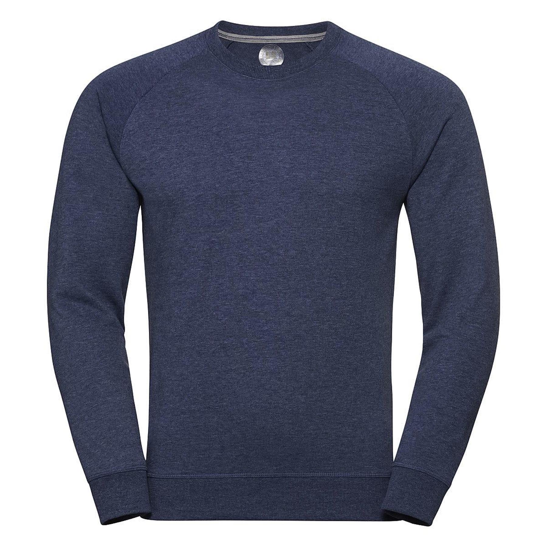 Mens Raglan Plain Crew Neck Sweatshirt Jumper Top Pullover Sweater Long Sleeve - Picture 3 of 8
