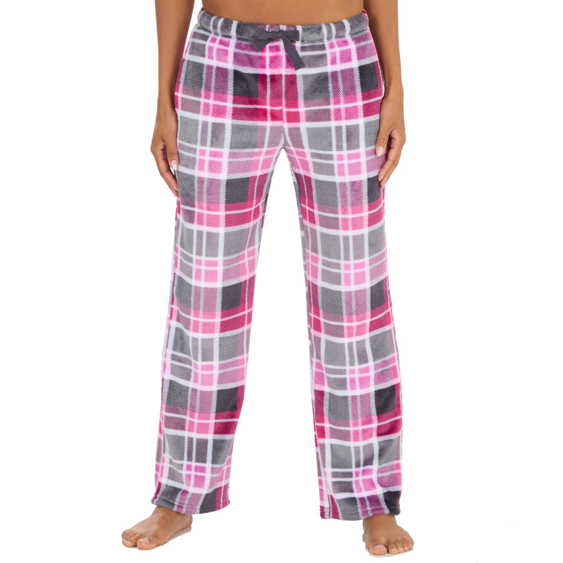 Ladies Pyjama Bottoms Lounge Pj Pants Check Heart Soft Warm Pockets Elasticated - Picture 13 of 18