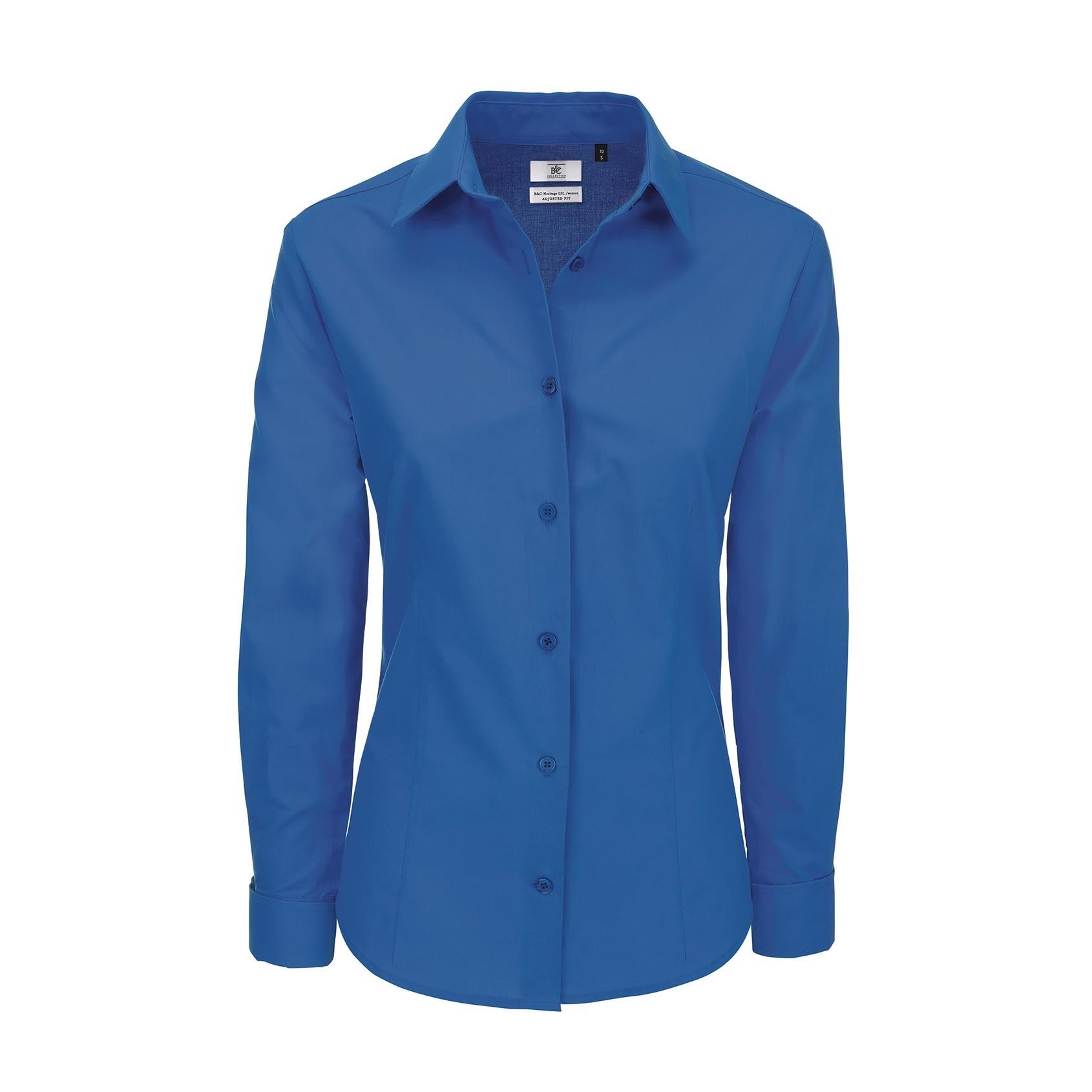 Womens Ladies Blouse Long Sleeve Shirt Office Work Formal Smart Plus