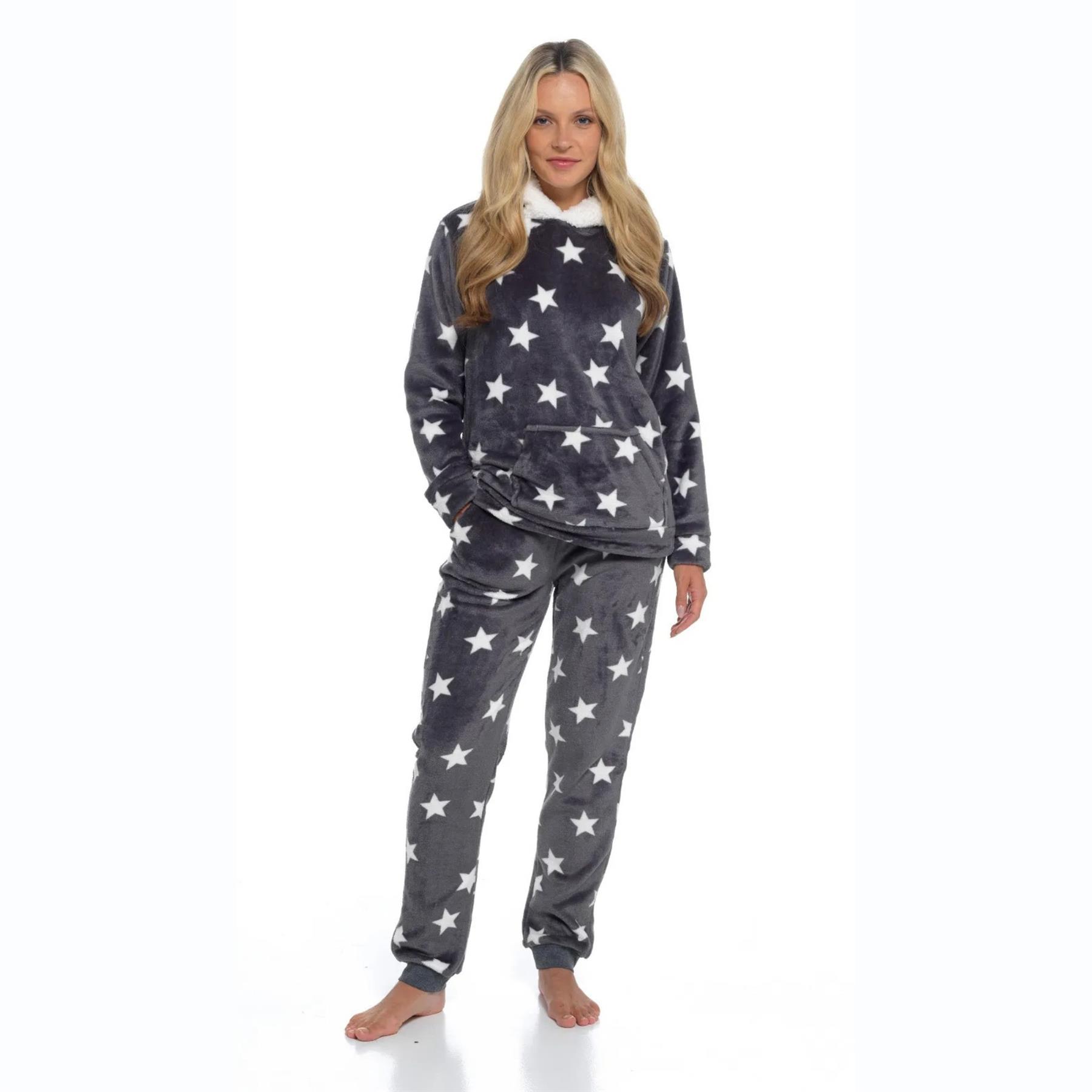 Womens Twosie Pyjamas Sets Fleece Cosy Ladies Novelty Loungewear Gift Nightwear - Picture 15 of 24