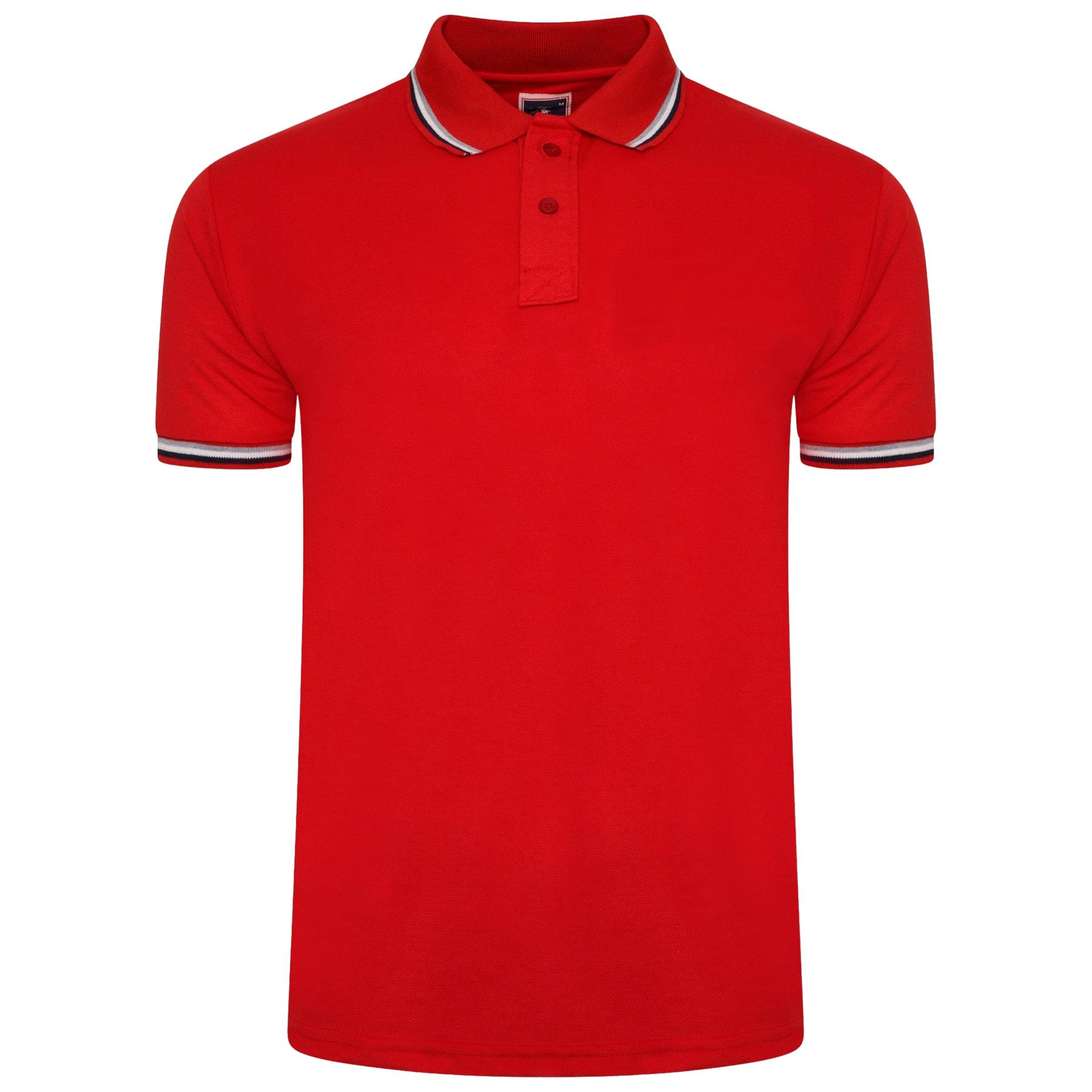 Mens Polo Short Sleeve 2 Button Top Striped T-Shirt Smart