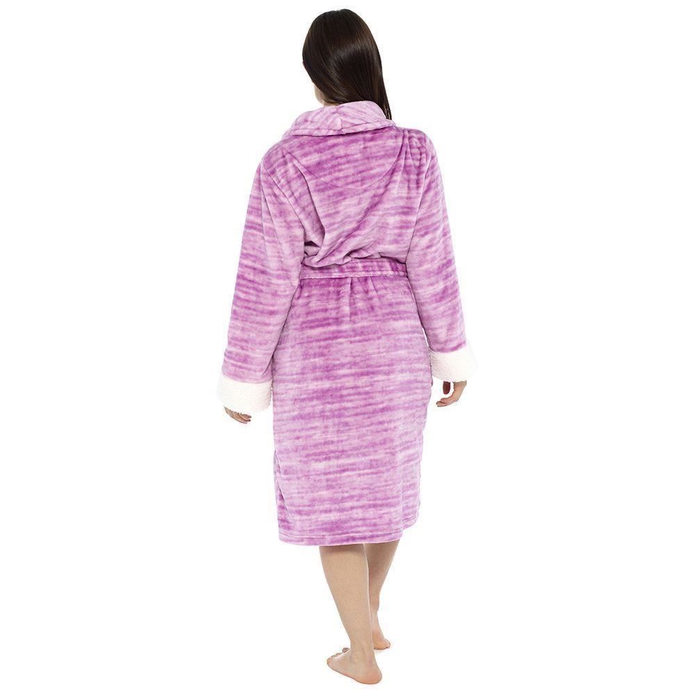 hooded fluffy dressing gown