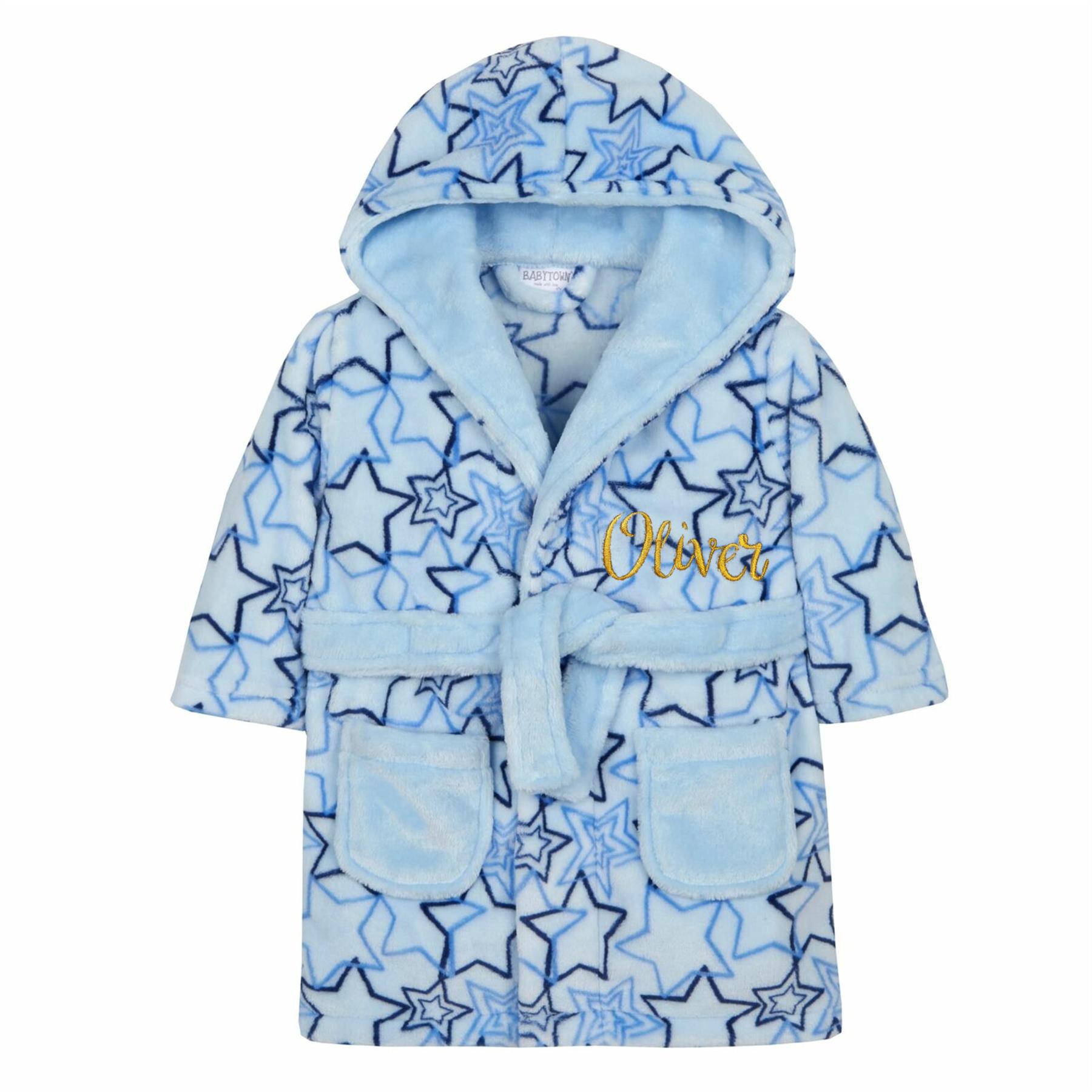 Baby Boy Girl Babies Dressing Gown Robe Plush Fleece Velvet Soft Cosy Warm Gift