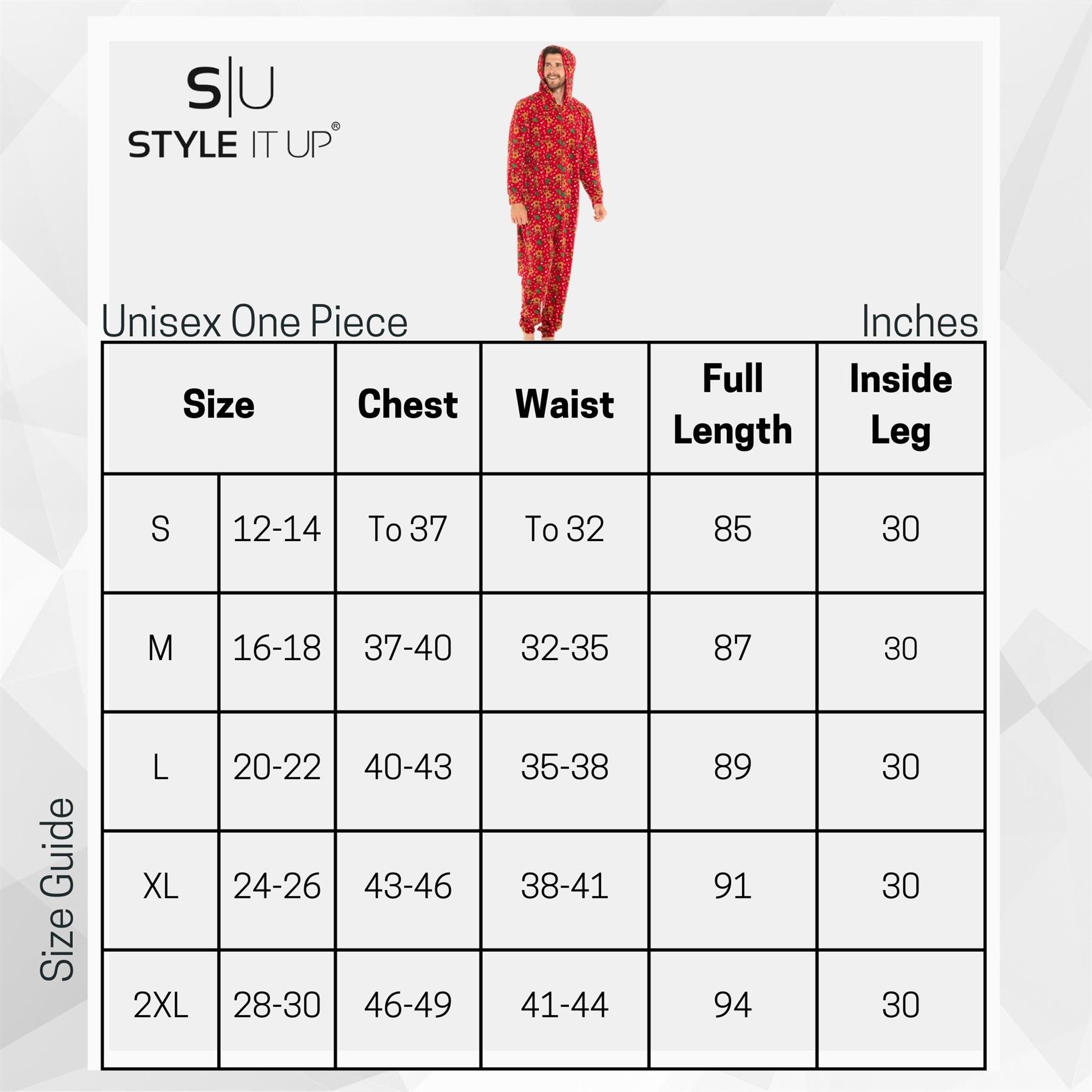 Mens Snuggle Warm Soft Fleece Hooded Zip 1Onesie All In One Jumpsuit Pyjamas UK - Picture 49 of 56