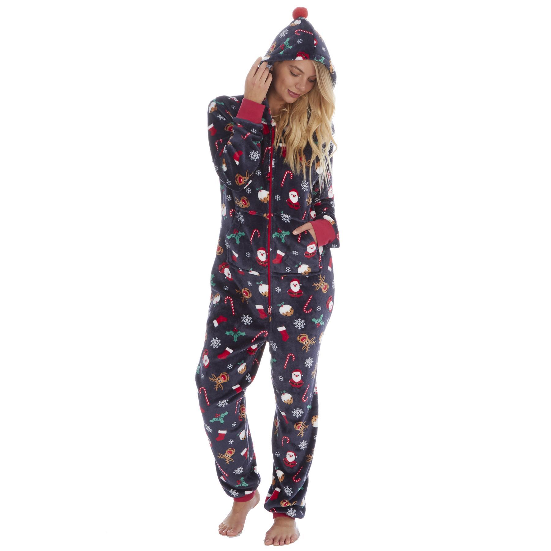 Mens Snuggle Warm Soft Fleece Hooded Zip 1Onesie All In One Jumpsuit Pyjamas UK - Picture 6 of 56