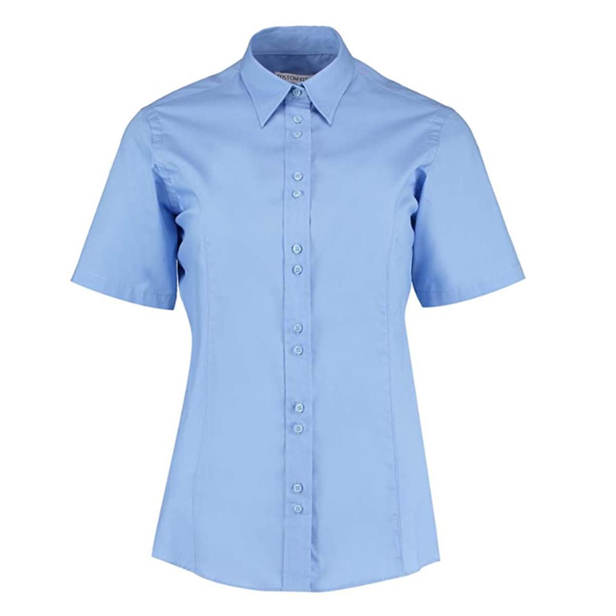 Ladies Womens Short Sleeve Blouses Office Shirts Work Formal Smart Top Size 8-26 - Picture 36 of 44