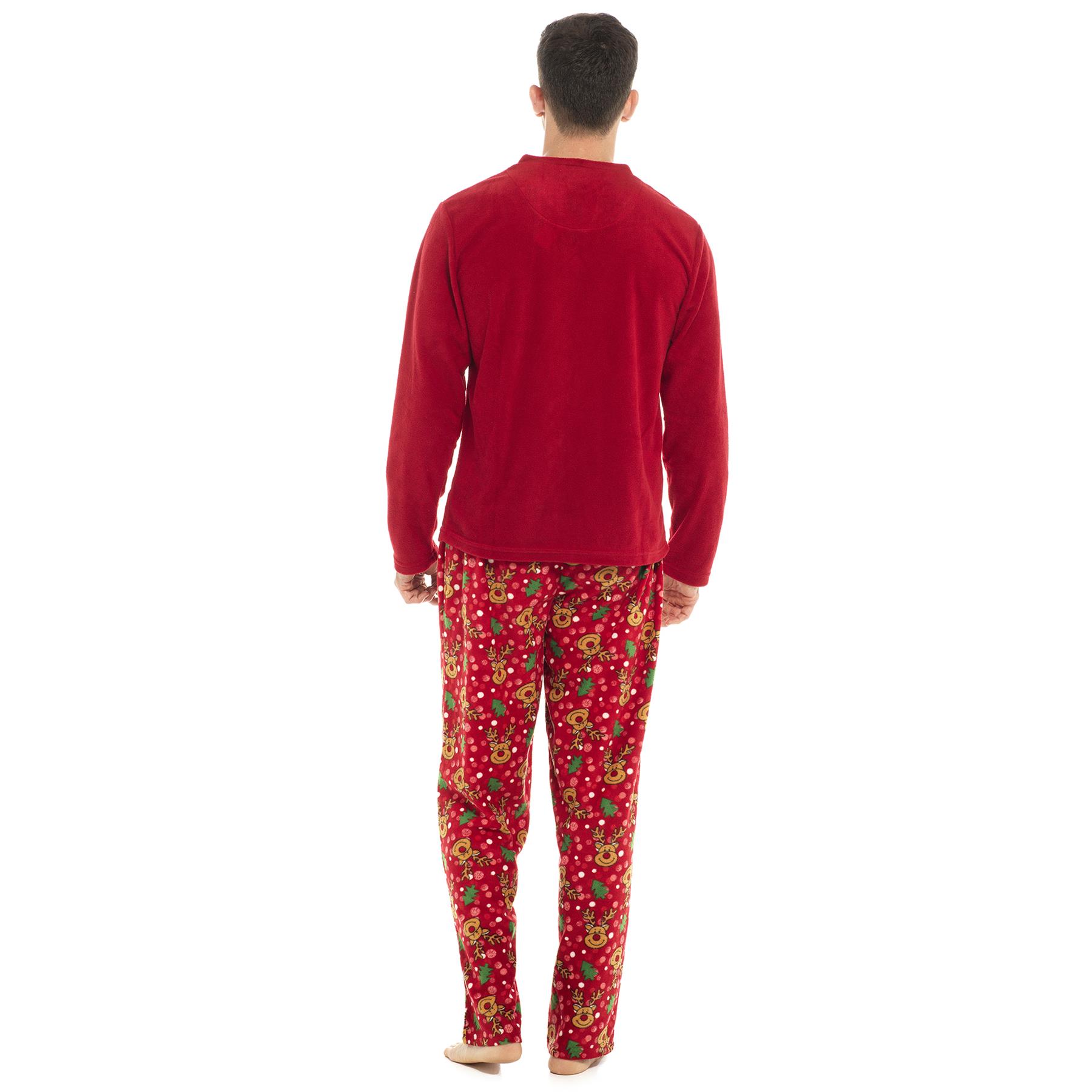 Unisex All in One Christmas Hooded Pyjamas Xmas Loungewear Couples Matching PJs - Picture 22 of 41