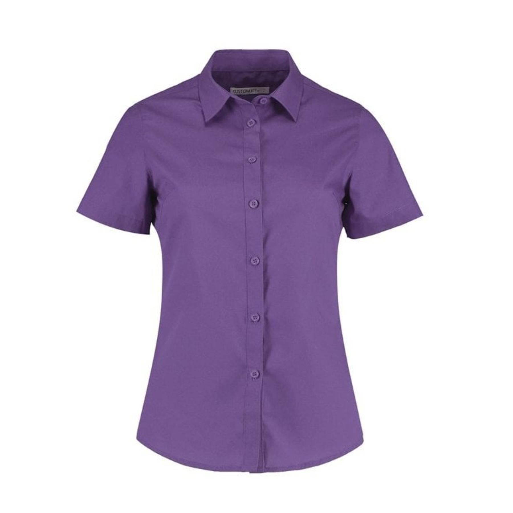 Ladies Womens Short Sleeve Blouses Office Shirts Work Formal Smart Top Size 8-26 - Picture 19 of 44