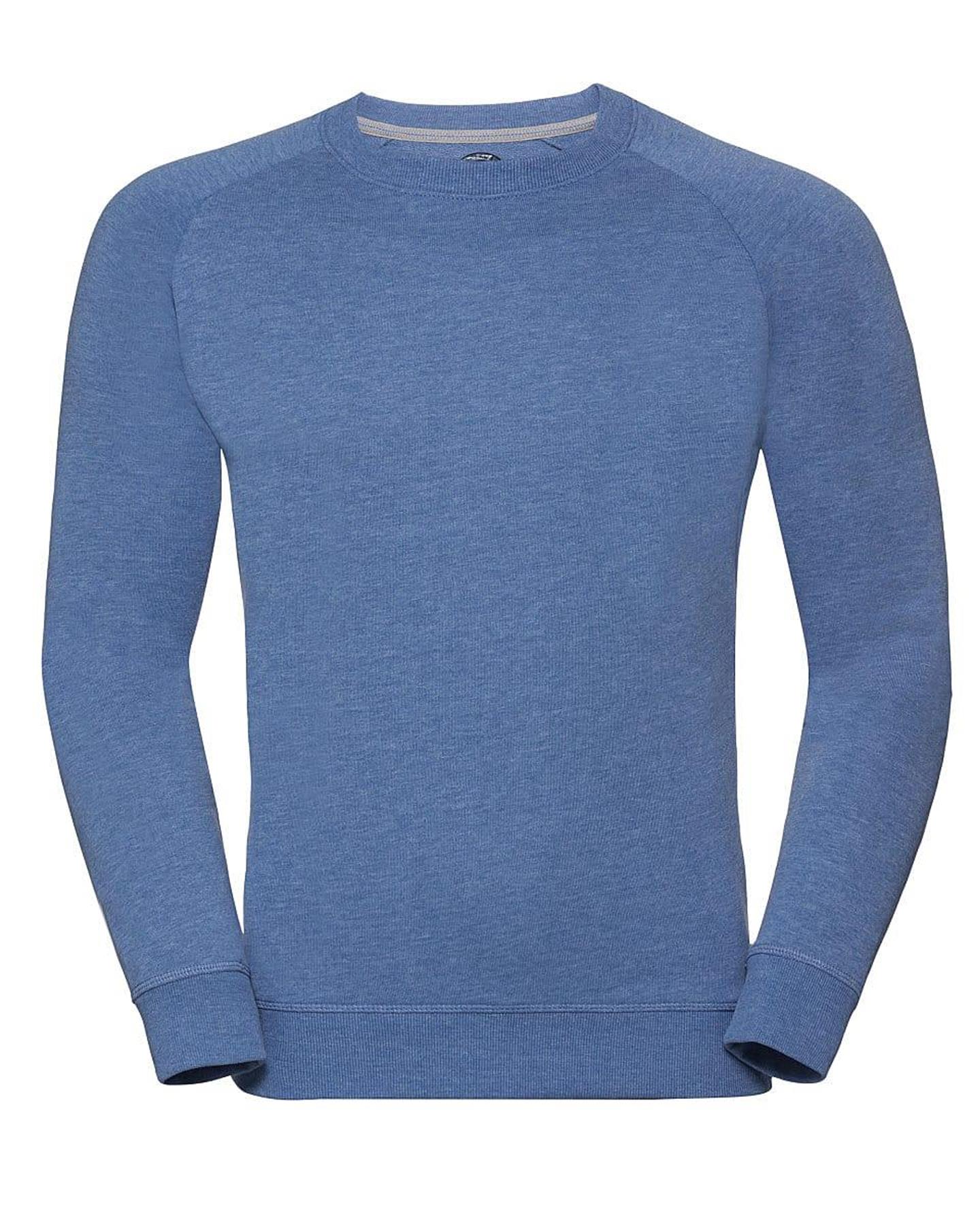 Mens Raglan Plain Crew Neck Sweatshirt Jumper Top Pullover Sweater Long Sleeve - Picture 6 of 8