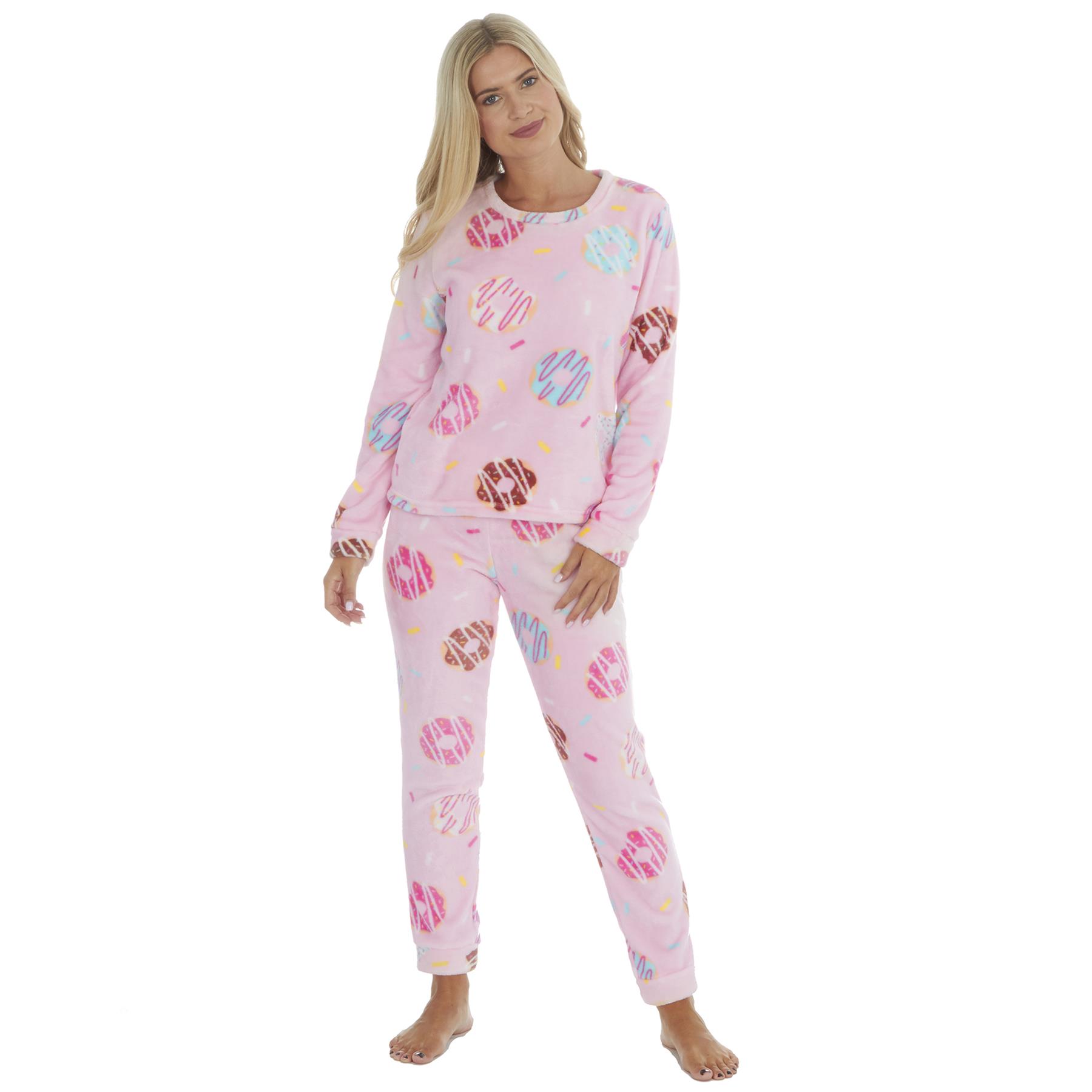 Womens Twosie Pyjamas Sets Fleece Cosy Ladies Novelty Loungewear Gift Nightwear - Picture 2 of 24
