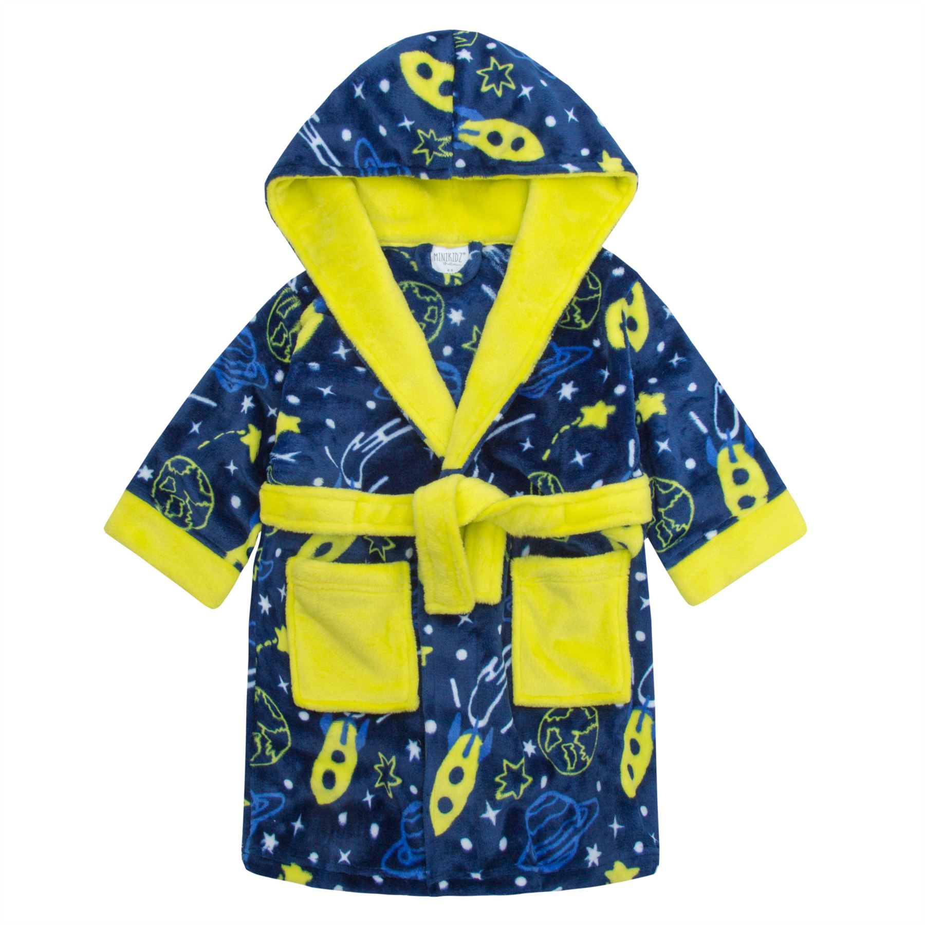 Boys/Kids Soft Plush Fleece Dressing Gowns/Bathrobes Snuggle Cosy Warm