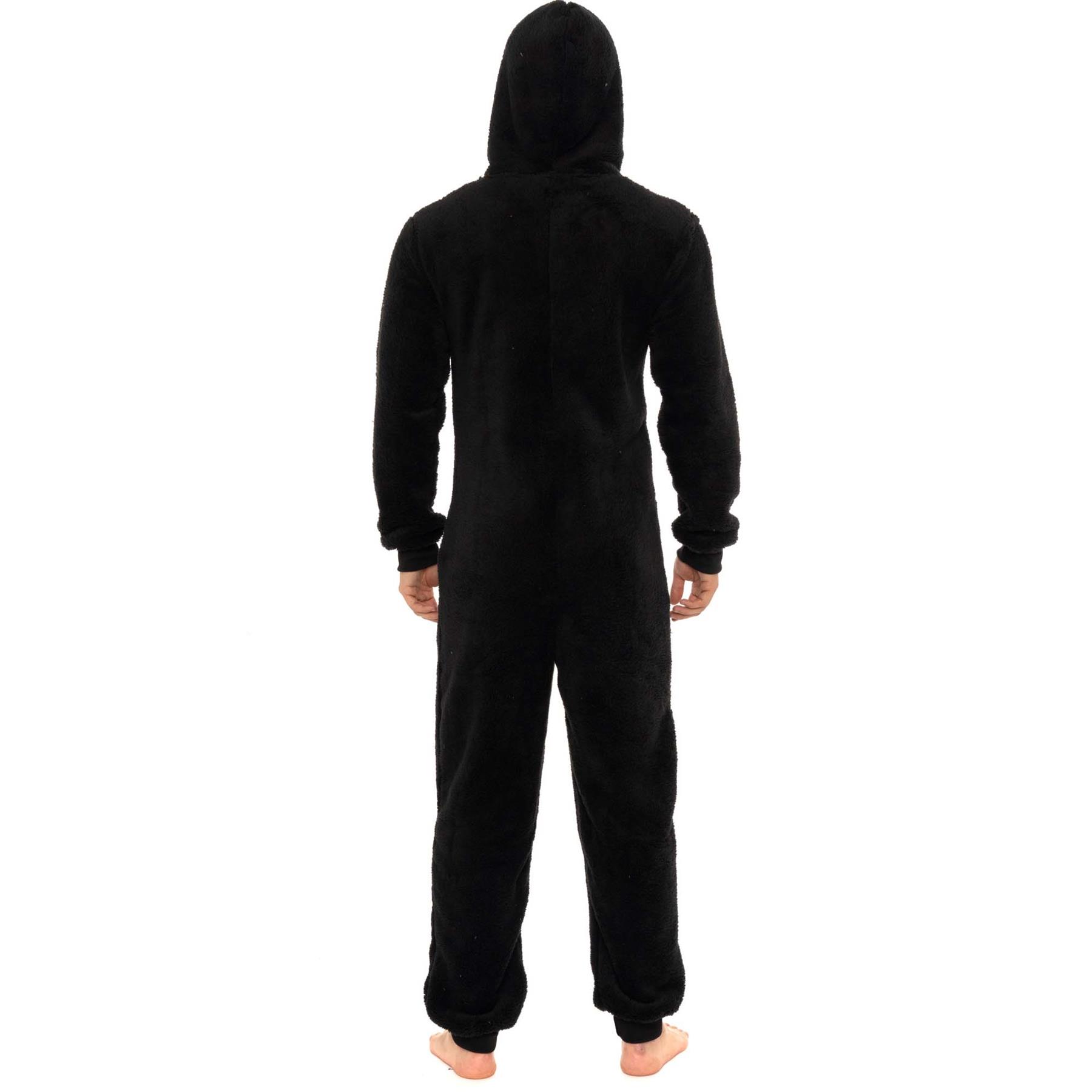 Mens Snuggle Warm Soft Fleece Hooded Zip 1Onesie All In One Jumpsuit Pyjamas UK - Picture 8 of 56