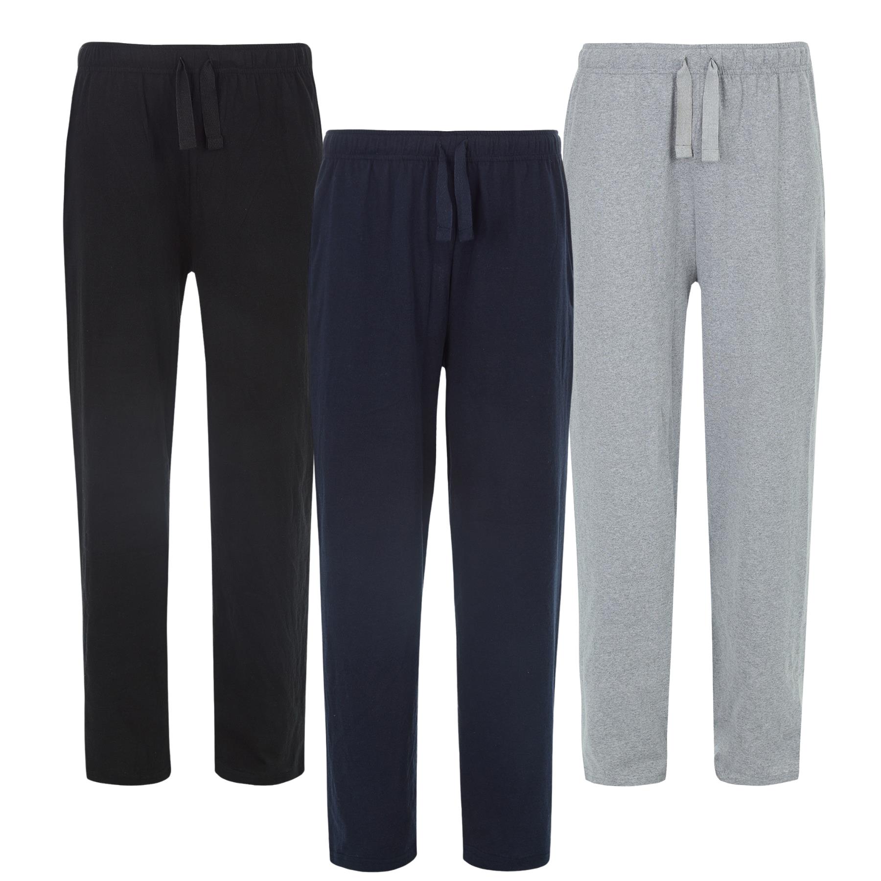 Mens Lounge Pants Pyjama Pjs Bottom Jersey Cotton Rich Plain Nightwear Soft warm - Picture 6 of 9