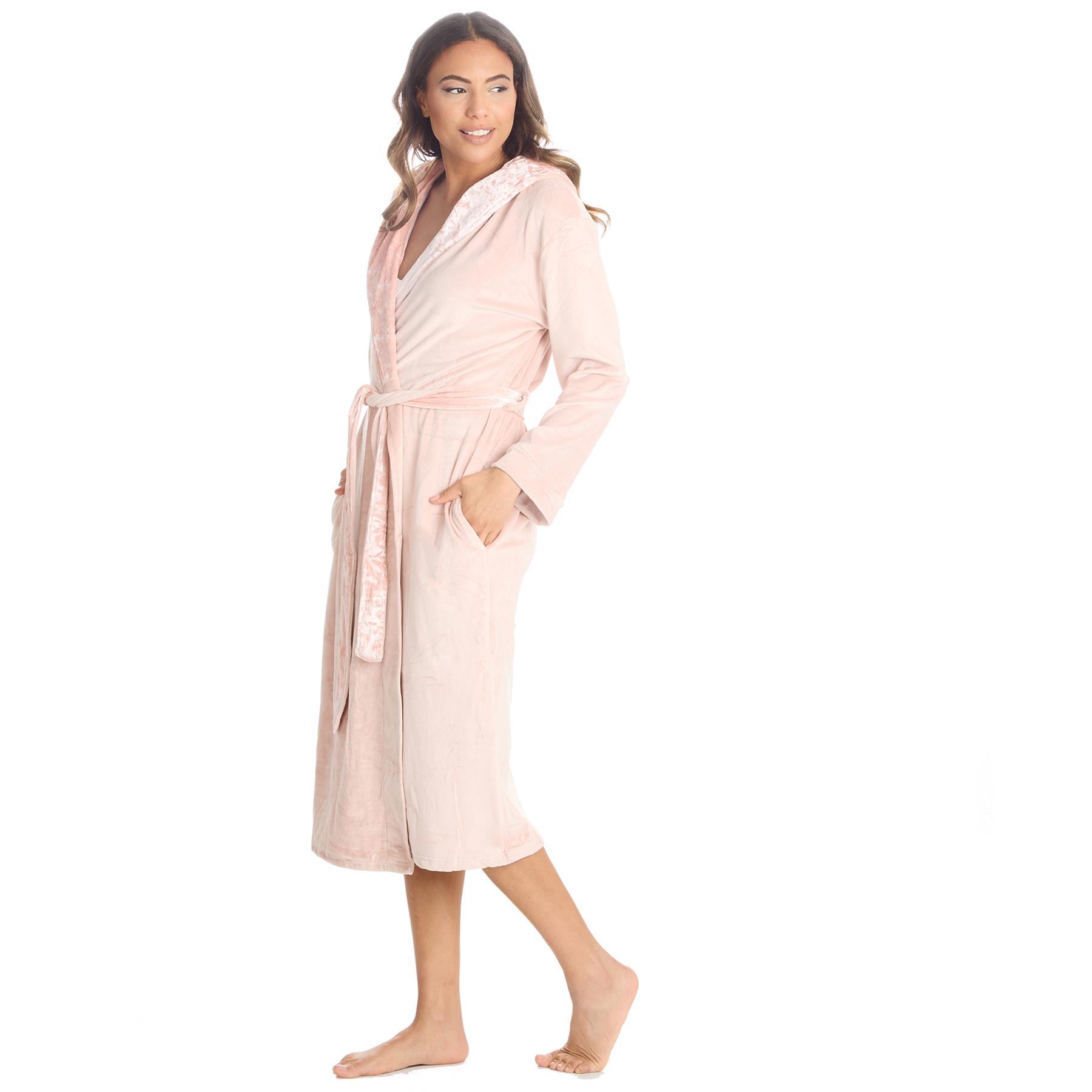 Vestido de terciopelo súper suave acogedor polar para dama bata de baño ropa de salón