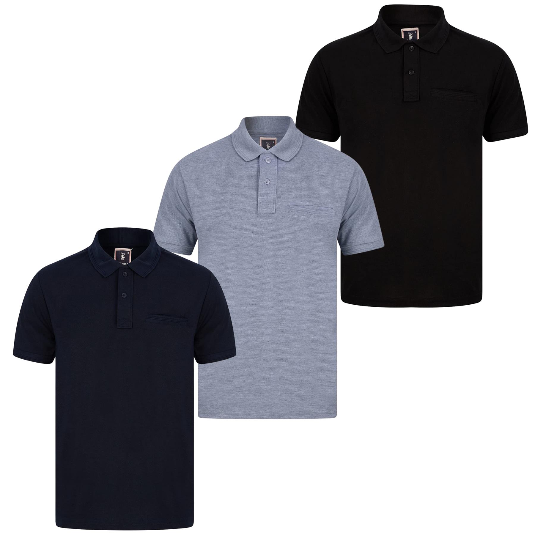 Mens Casual Polo Short Sleeve Collar Golf Fashion T-Shirt Pique Breathable Top - Picture 4 of 18