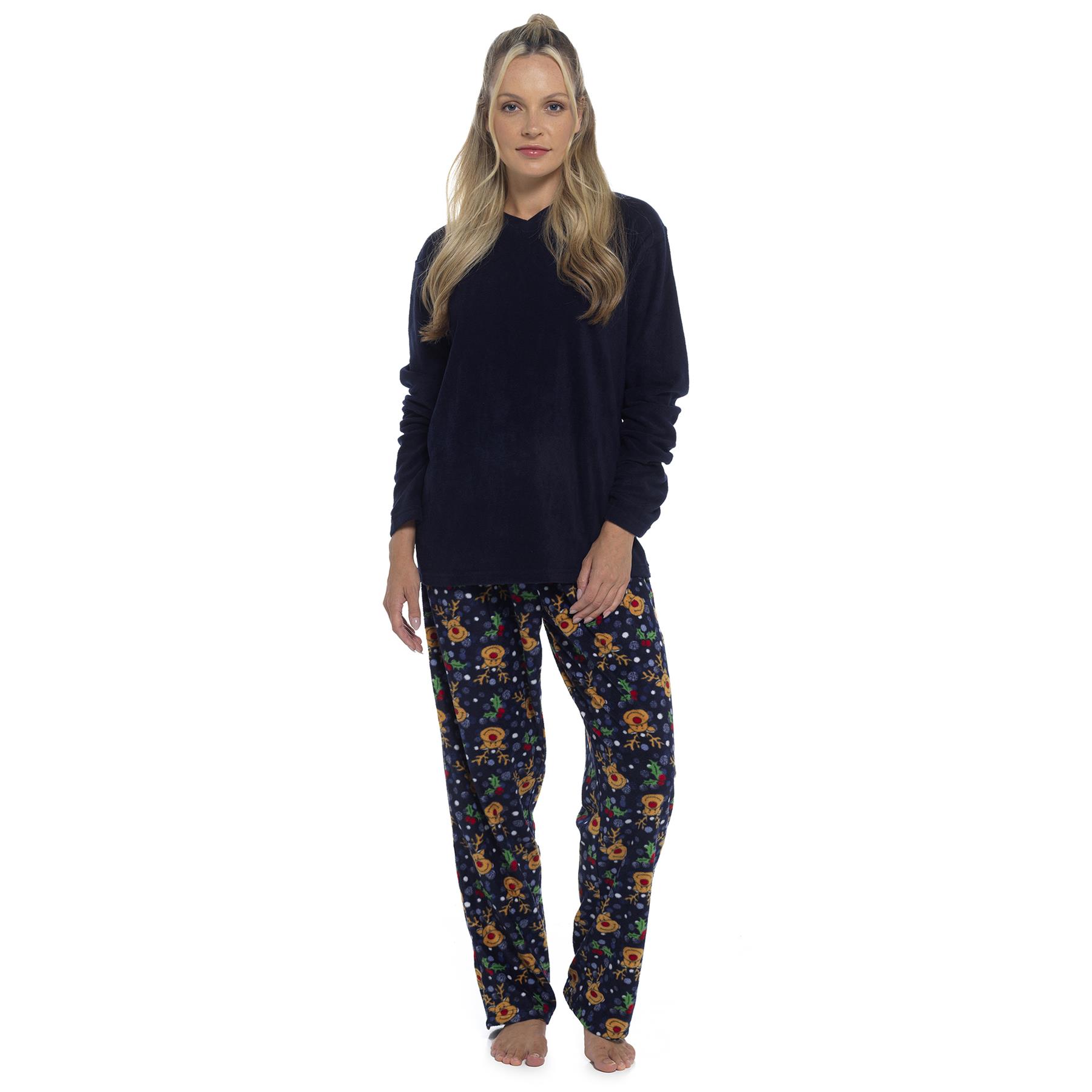 Unisex All in One Christmas Hooded Pyjamas Xmas Loungewear Couples Matching PJs - Picture 16 of 41