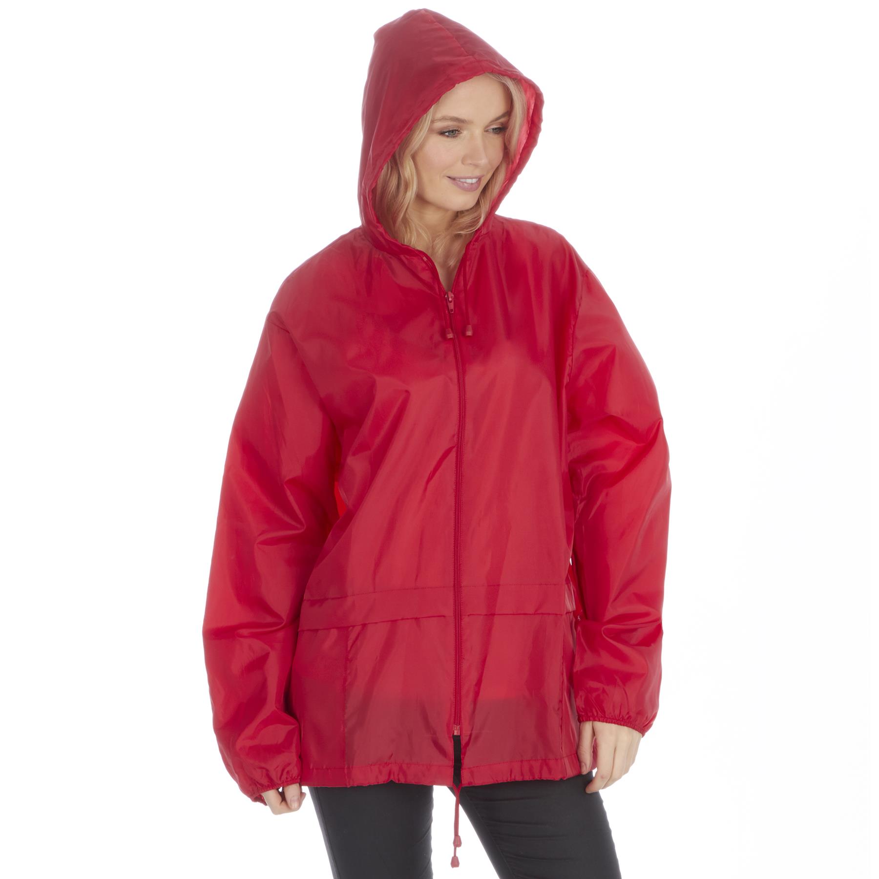 Unisex Adults Plain Rain Coat Mac Kagoul Jacket Shower Proof Hooded Cagoul UK - Picture 5 of 29