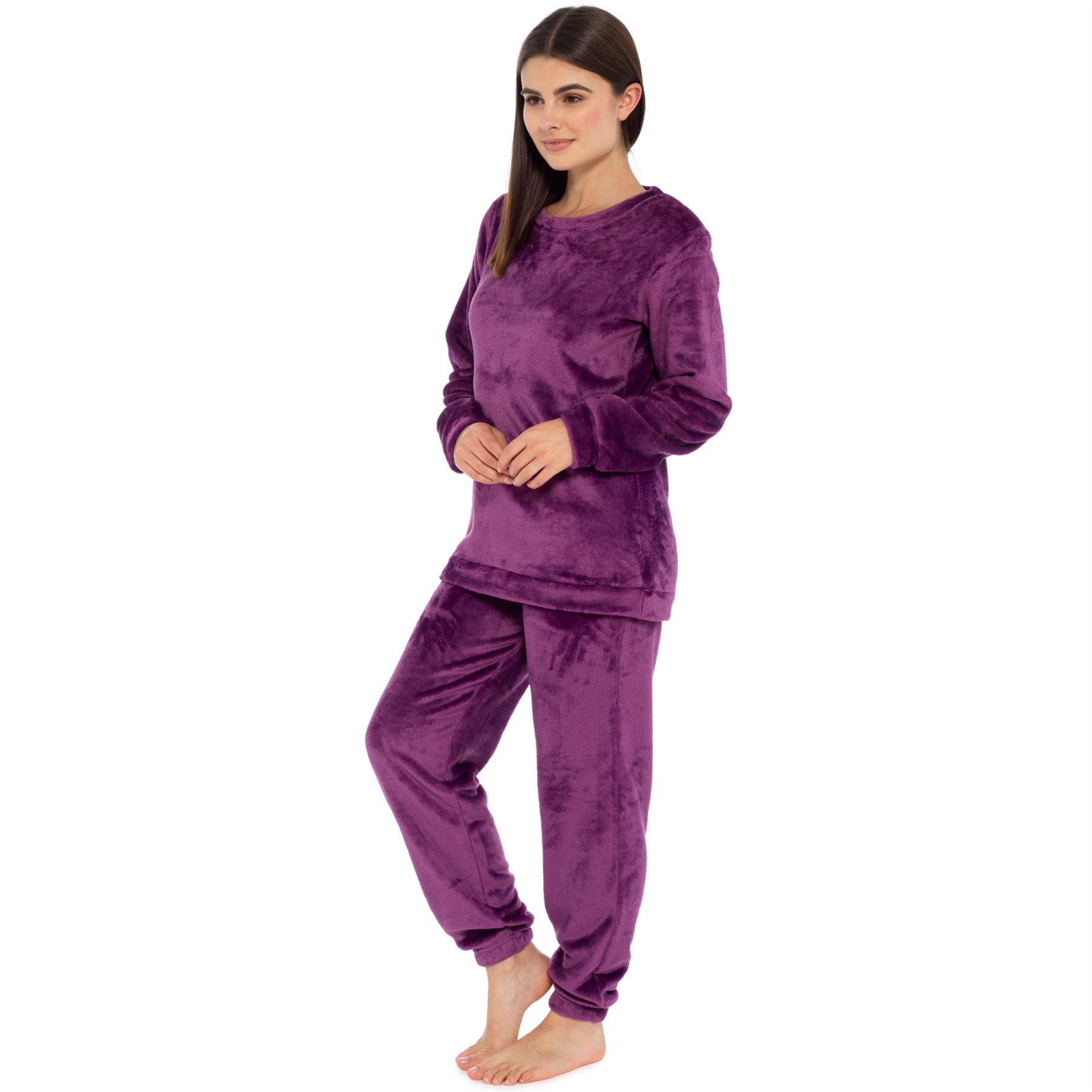 Womens CHRISTMAS Pyjamas Animal Print Warm Cosy soft Fleece Nightwear LoungeWear