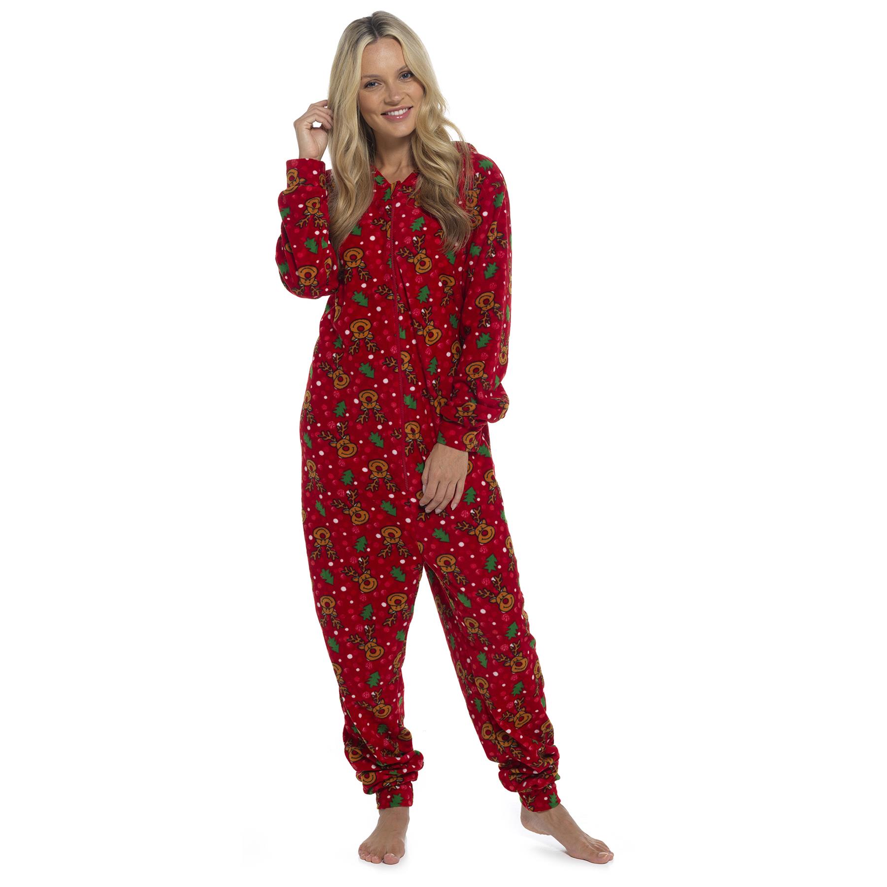 Mens Snuggle Warm Soft Fleece Hooded Zip 1Onesie All In One Jumpsuit Pyjamas UK - Picture 47 of 56
