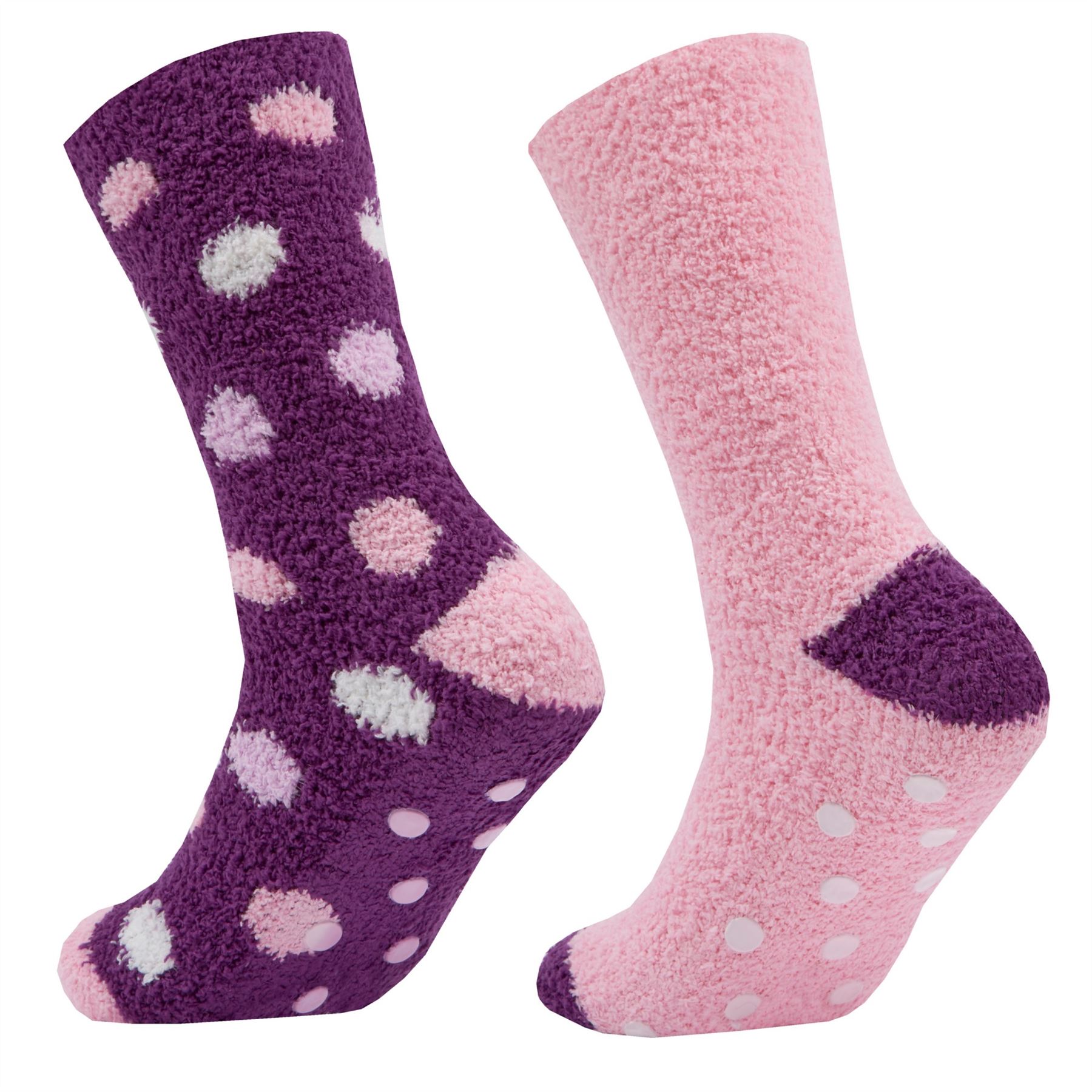 2/4 Packs Ladies Cosy Socks Soft Fleece Brushed Gripper Sole Bed Lounge Lasting eBay