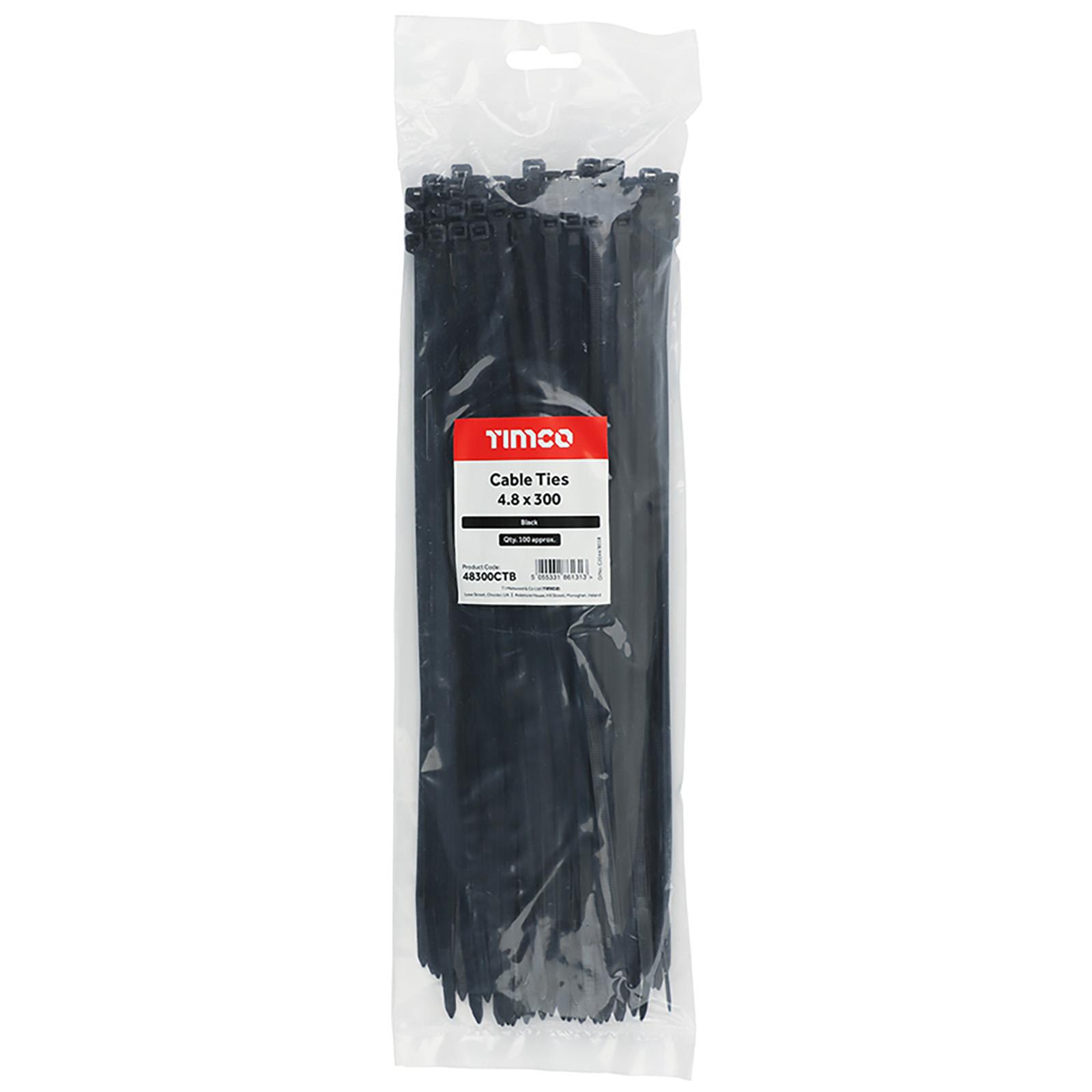 TIMCO Kabelbinder Zip Tie Wraps schwarz Kunststoff versch. Größen wählbar Länge - Bild 8 von 16