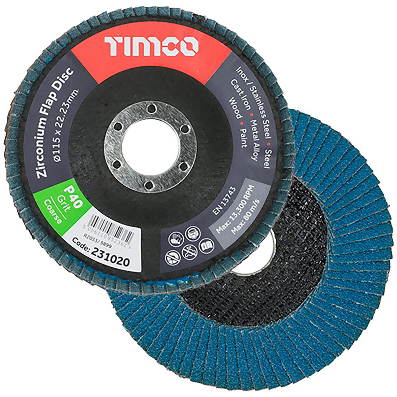 TIMCO Fächerschleifscheiben Schleifscheiben Zirkon 115 mm 10er Pack Körnung wählbar - Bild 3 von 6
