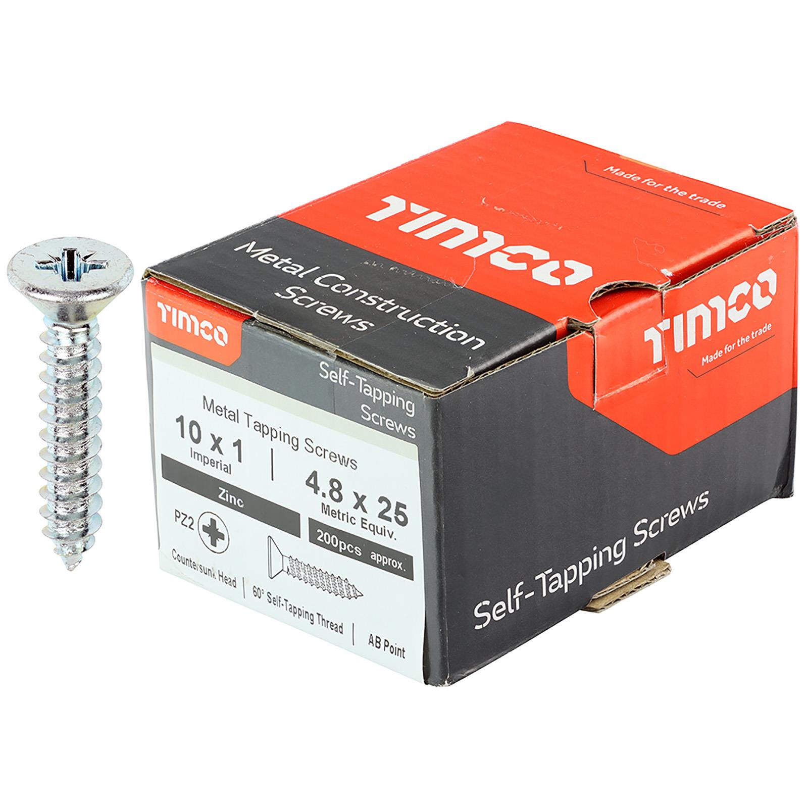 TIMCO Self Tapping Drilling Screws Zinc Metal Countersunk Head Tappers Pozi - Picture 19 of 24