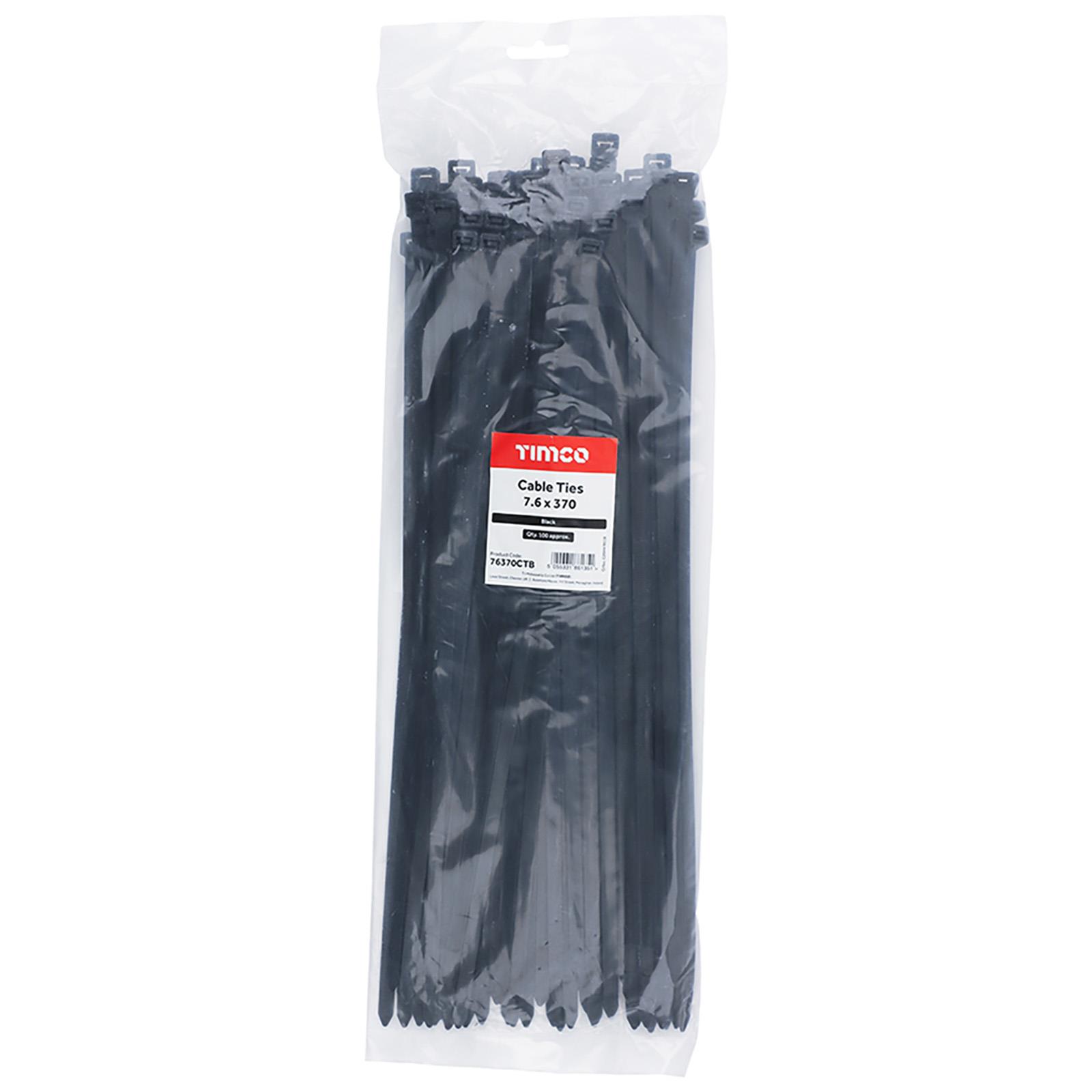 TIMCO Kabelbinder Zip Tie Wraps schwarz Kunststoff versch. Größen wählbar Länge - Bild 13 von 16