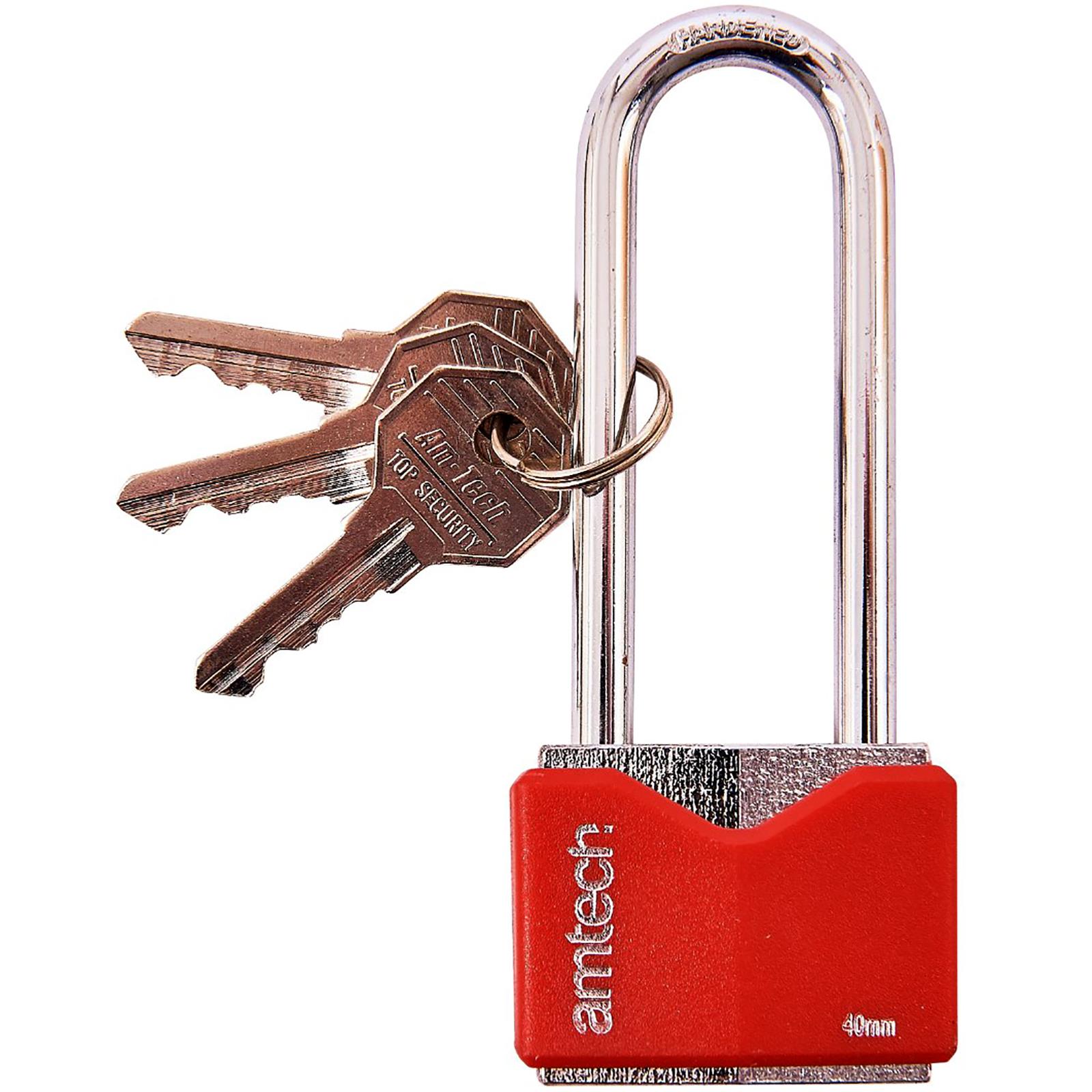 Amtech Long Shackle Padlock Rhombic Chrome Plated 40-50mm Anti-Pick - Picture 4 of 14