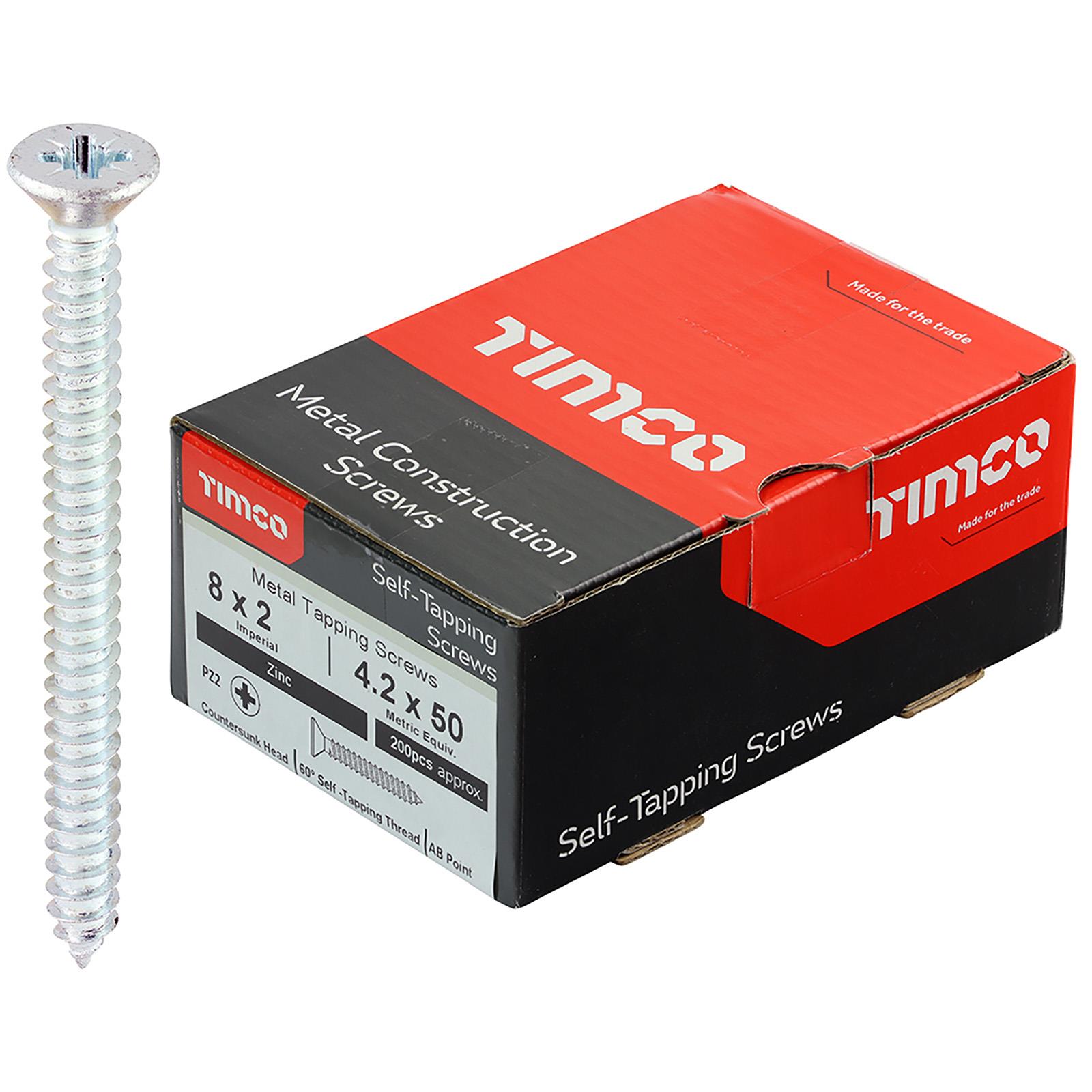 TIMCO Self Tapping Drilling Screws Zinc Metal Countersunk Head Tappers Pozi - Picture 18 of 24