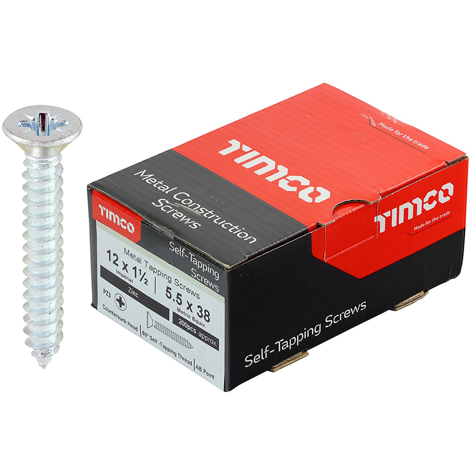 TIMCO Self Tapping Drilling Screws Zinc Metal Countersunk Head Tappers Pozi - Picture 24 of 24