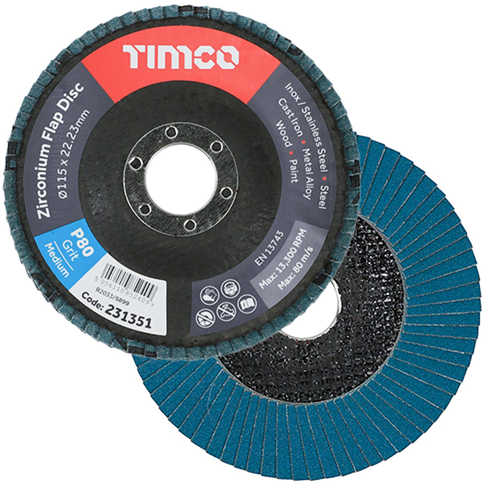 TIMCO Fächerschleifscheiben Schleifscheiben Zirkon 115 mm 10er Pack Körnung wählbar - Bild 5 von 6