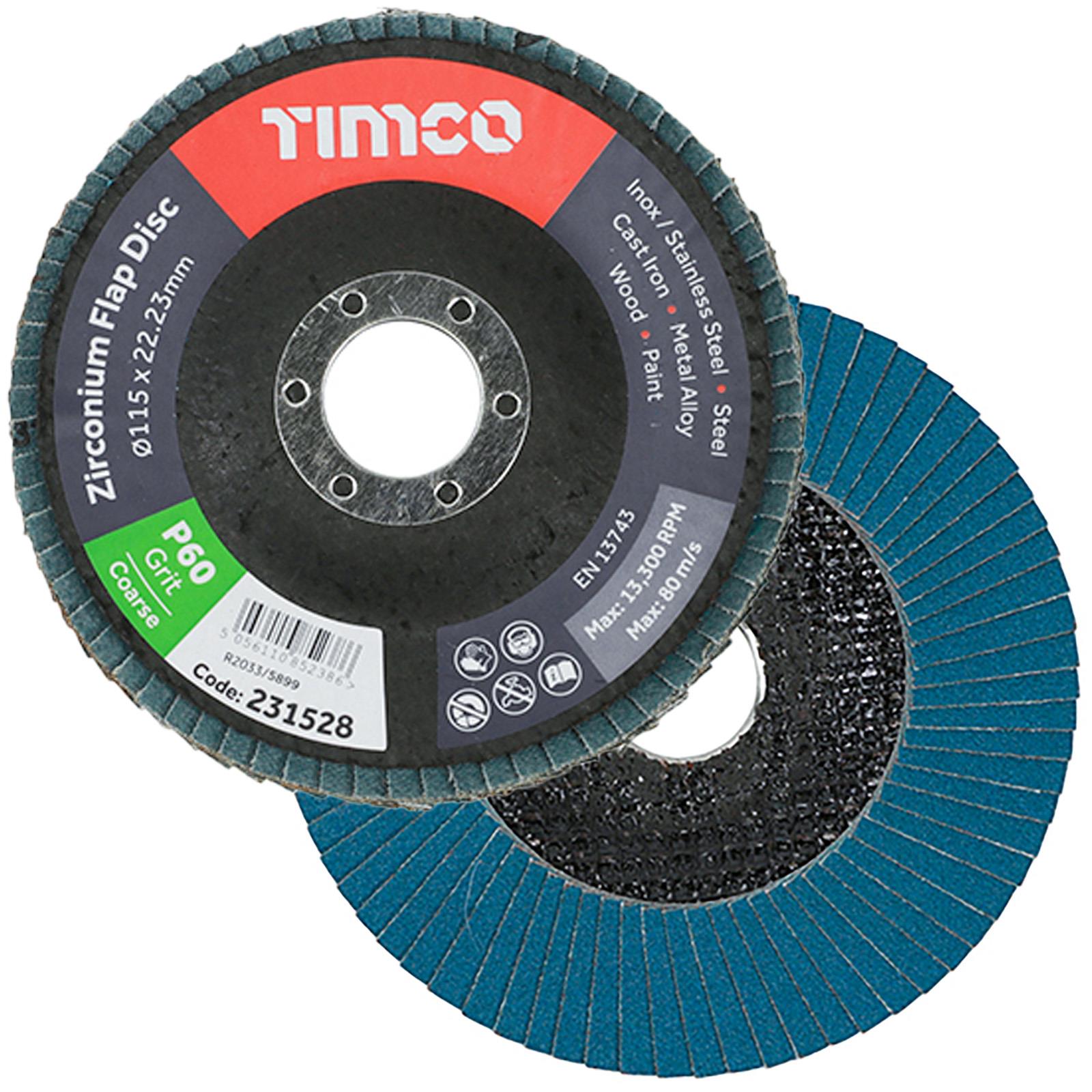 TIMCO Fächerschleifscheiben Schleifscheiben Zirkon 115 mm 10er Pack Körnung wählbar - Bild 4 von 6