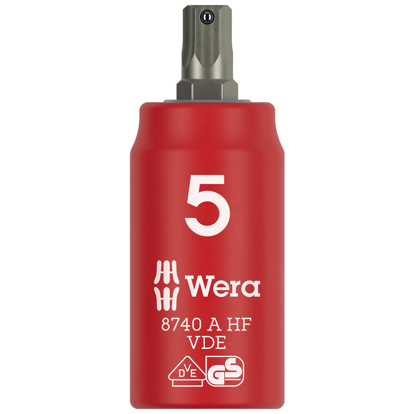 Wera VDE Zyklop Hex Bit Socket 1000V Holding Function 1/4" Drive 8740 A 3-8mm - Picture 5 of 7