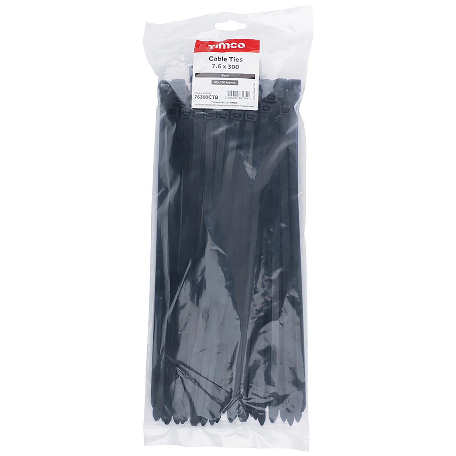 TIMCO Kabelbinder Zip Tie Wraps schwarz Kunststoff versch. Größen wählbar Länge - Bild 12 von 16